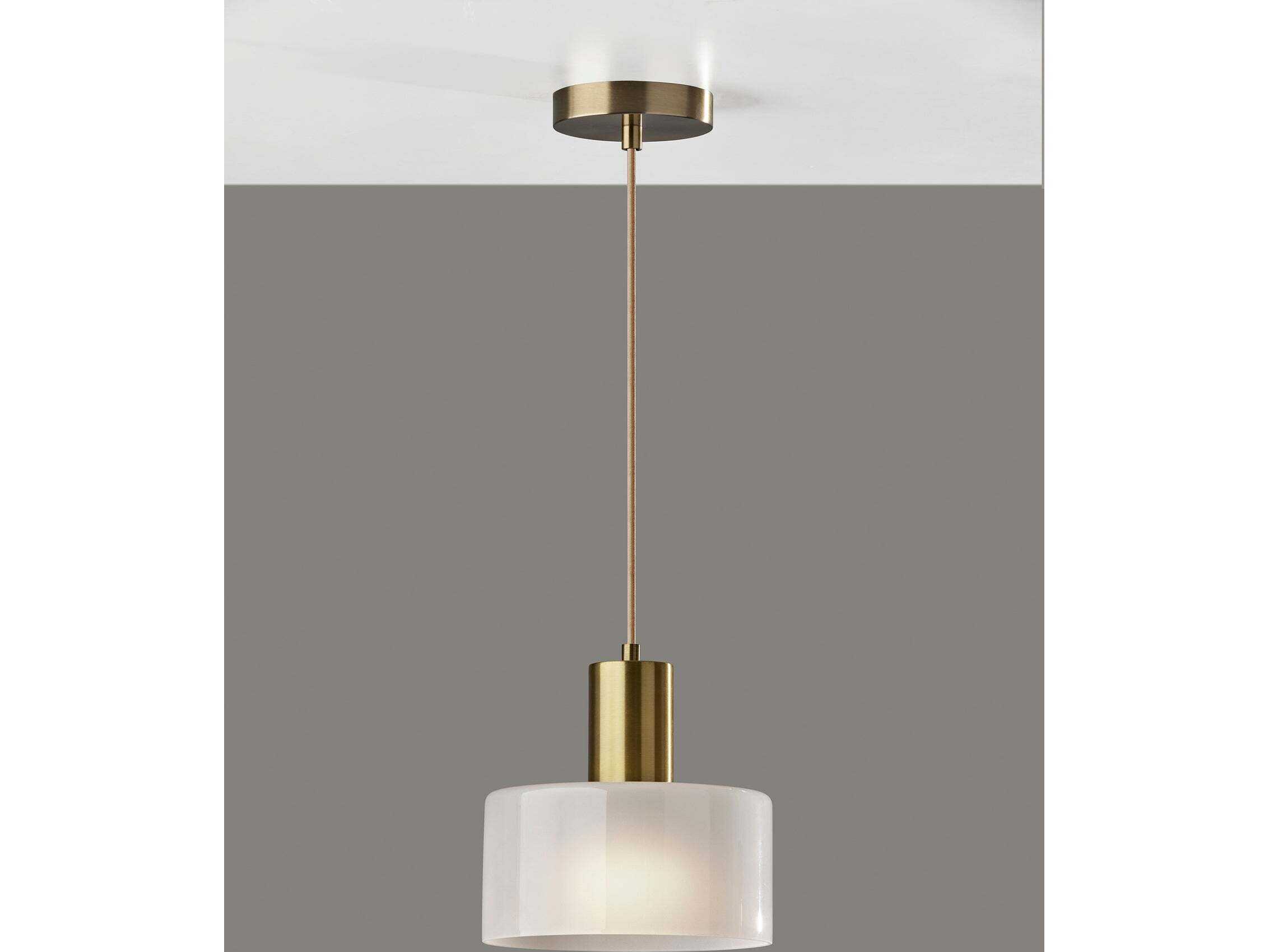 Adesso Rhodes Antique Brass Drum Mini Pendant