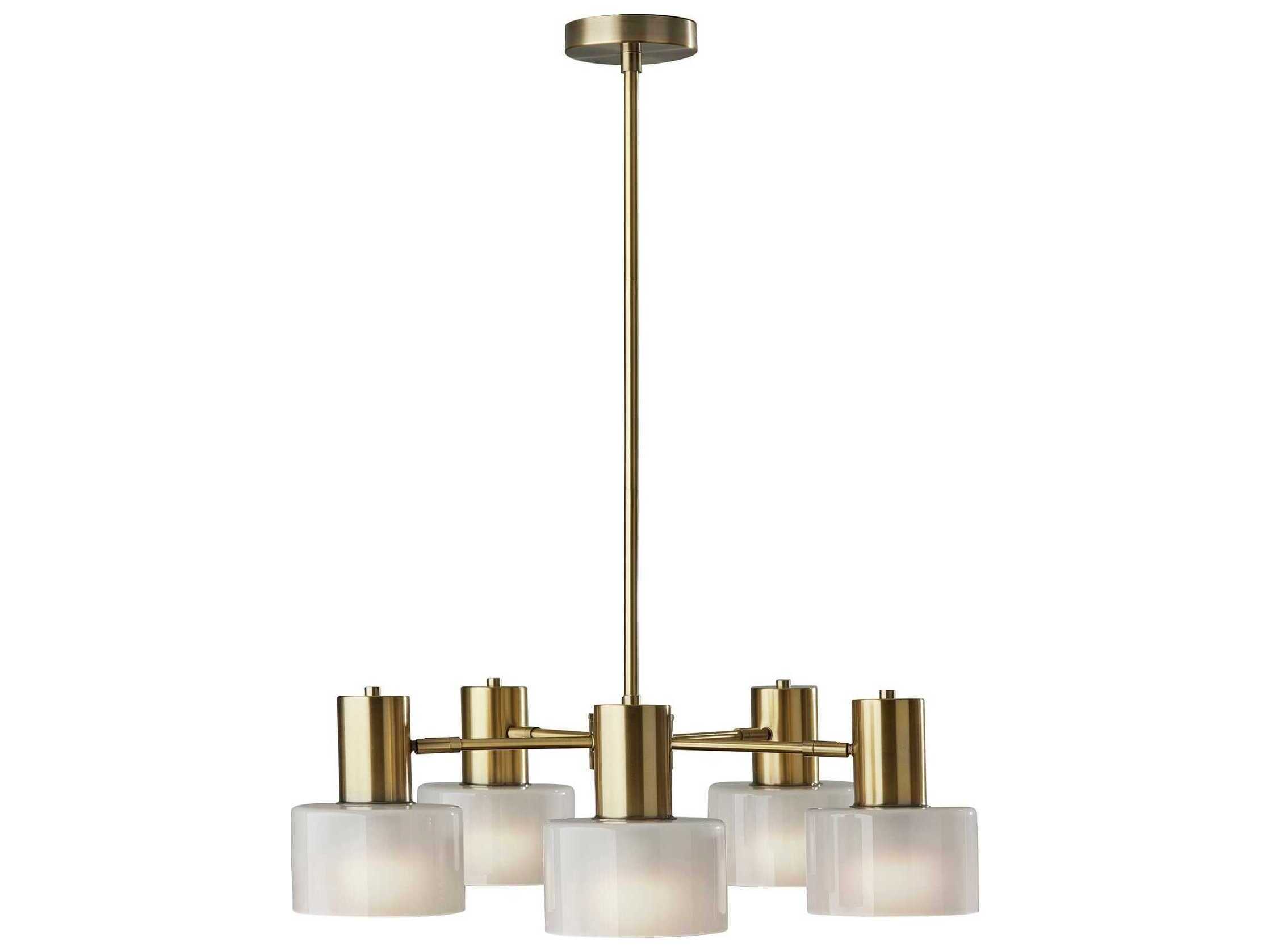 Adesso Rhodes Antique Brass Drum Chandelier