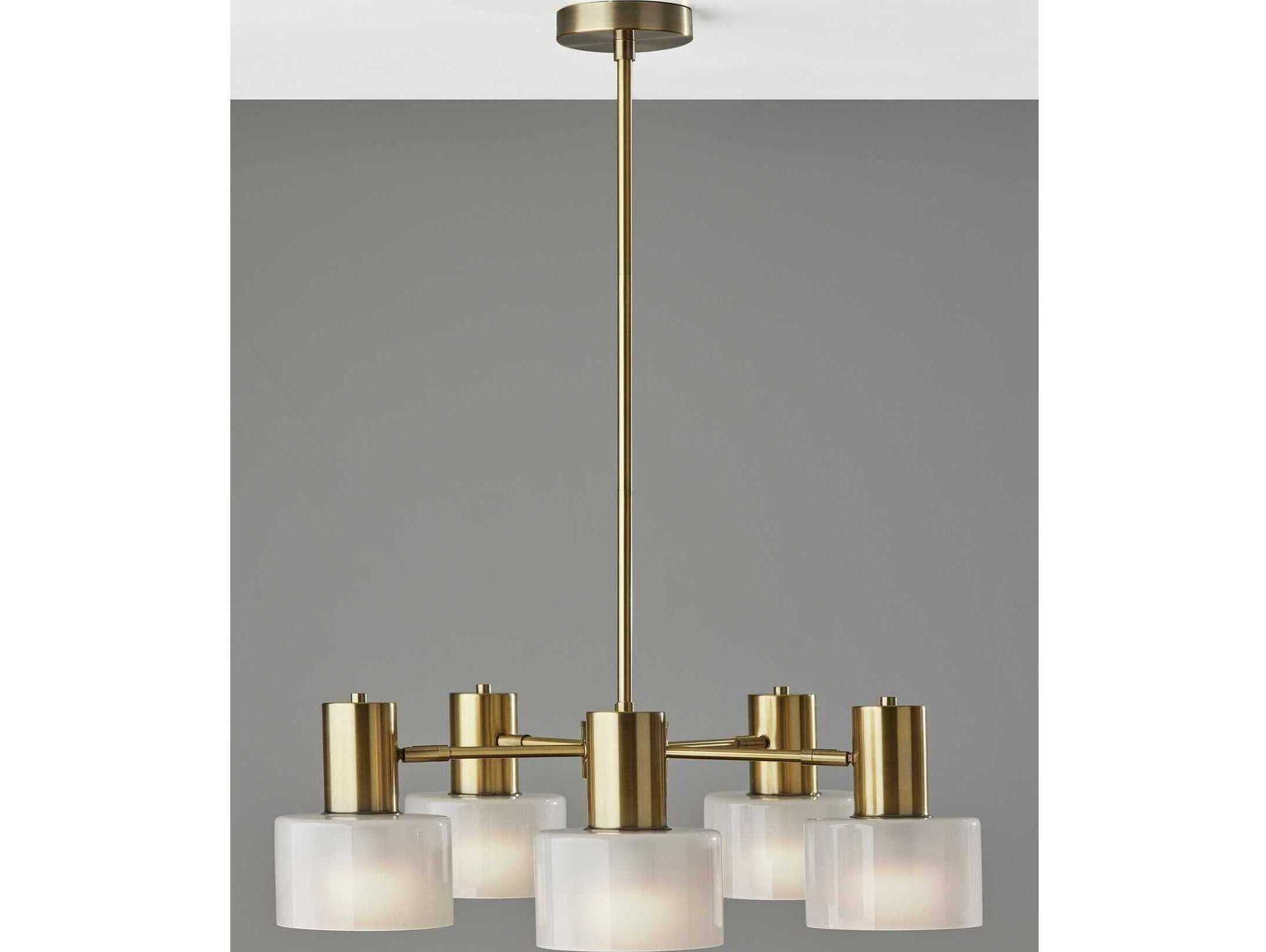Adesso Rhodes Antique Brass Drum Chandelier