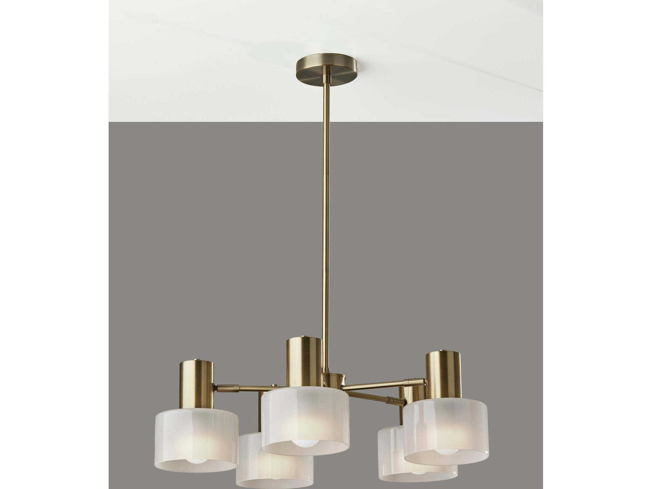 Adesso Rhodes Antique Brass Drum Chandelier