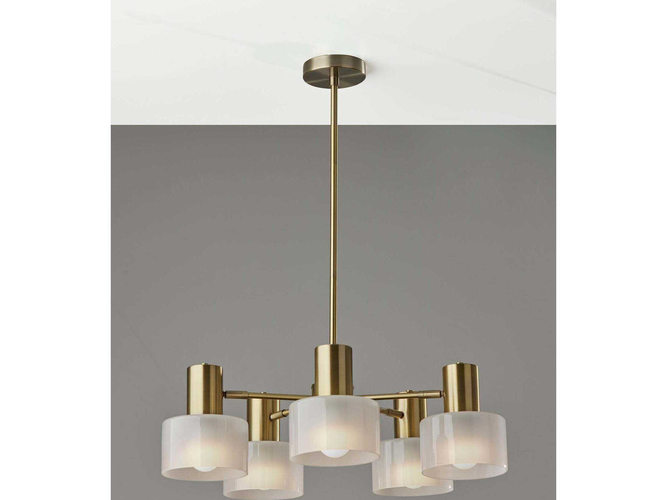 Adesso Rhodes Antique Brass Drum Chandelier