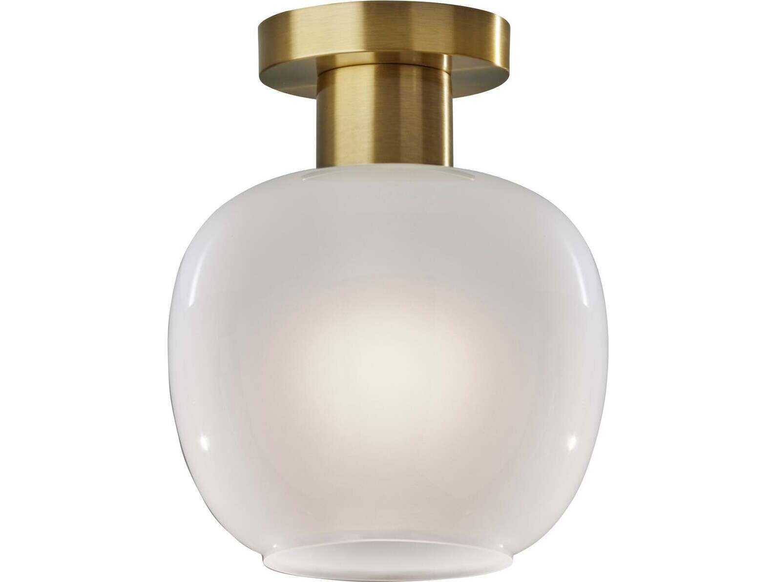 Adesso Magnolia Antique Brass Globe Flush Mount