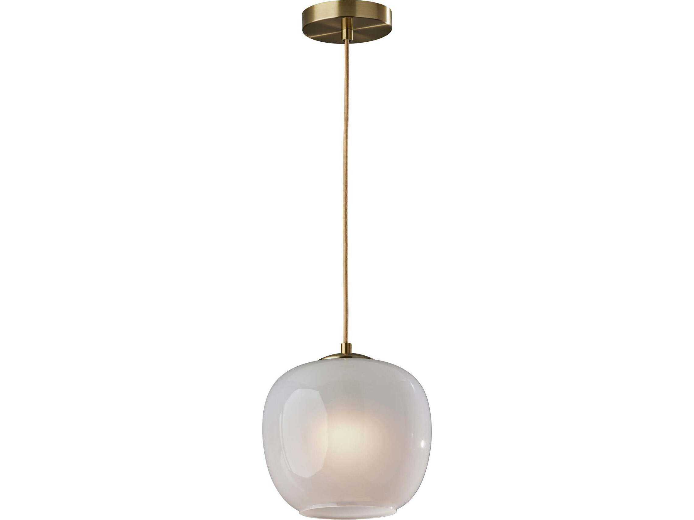 Adesso Magnolia Antique Brass Globe Mini Pendant