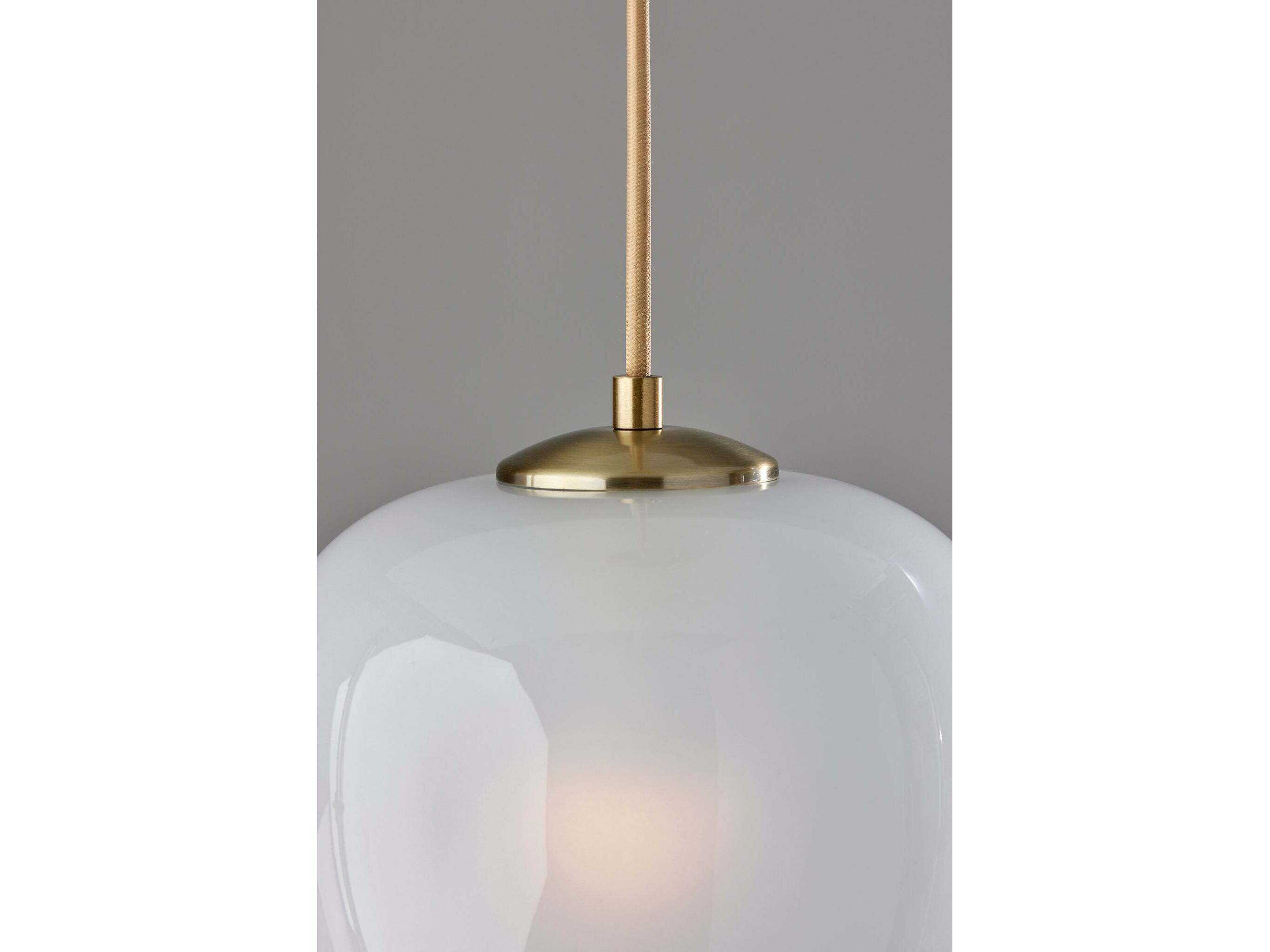 Adesso Magnolia Antique Brass Globe Mini Pendant