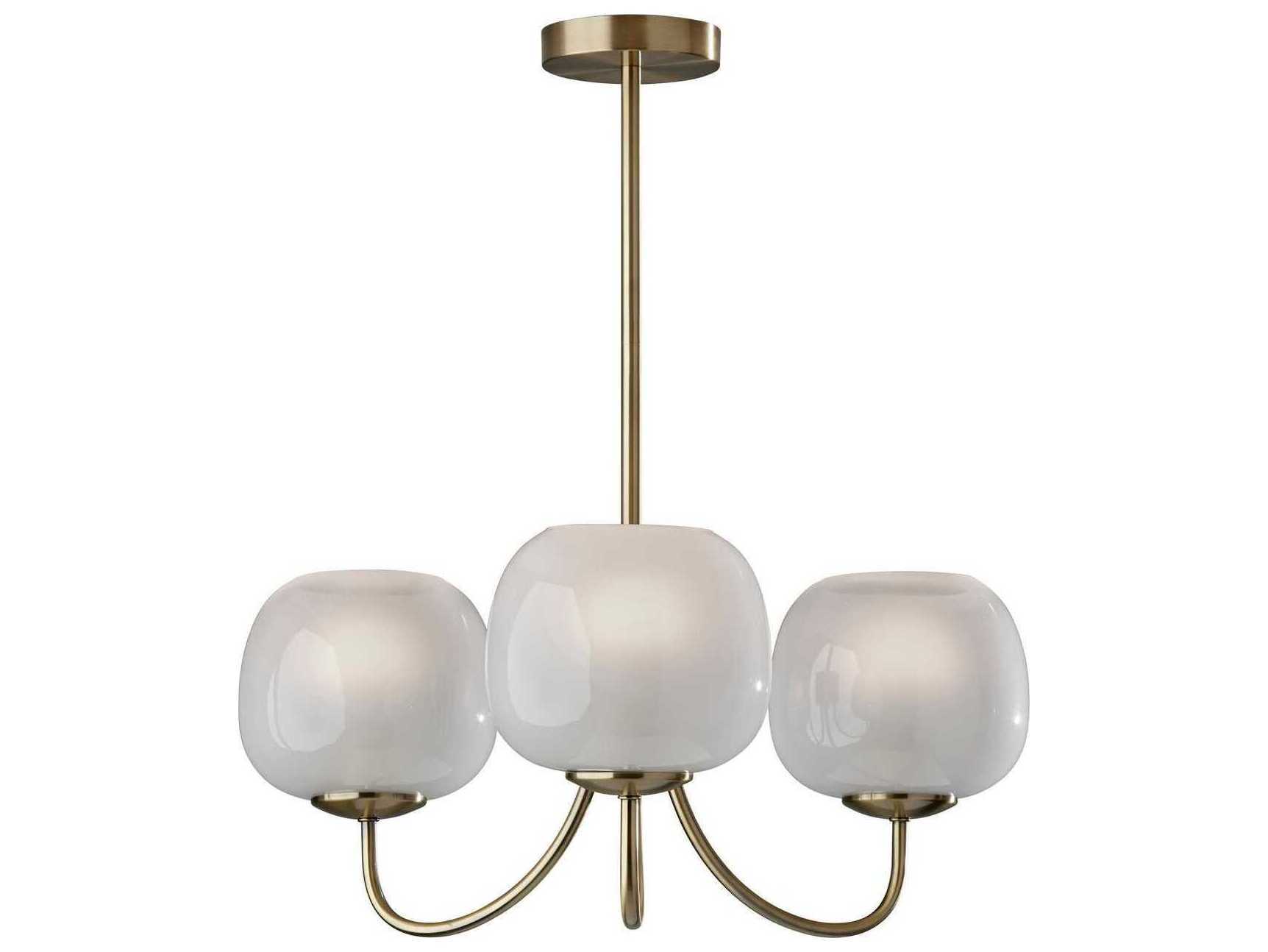 Adesso Magnolia Antique Brass Globe Chandelier
