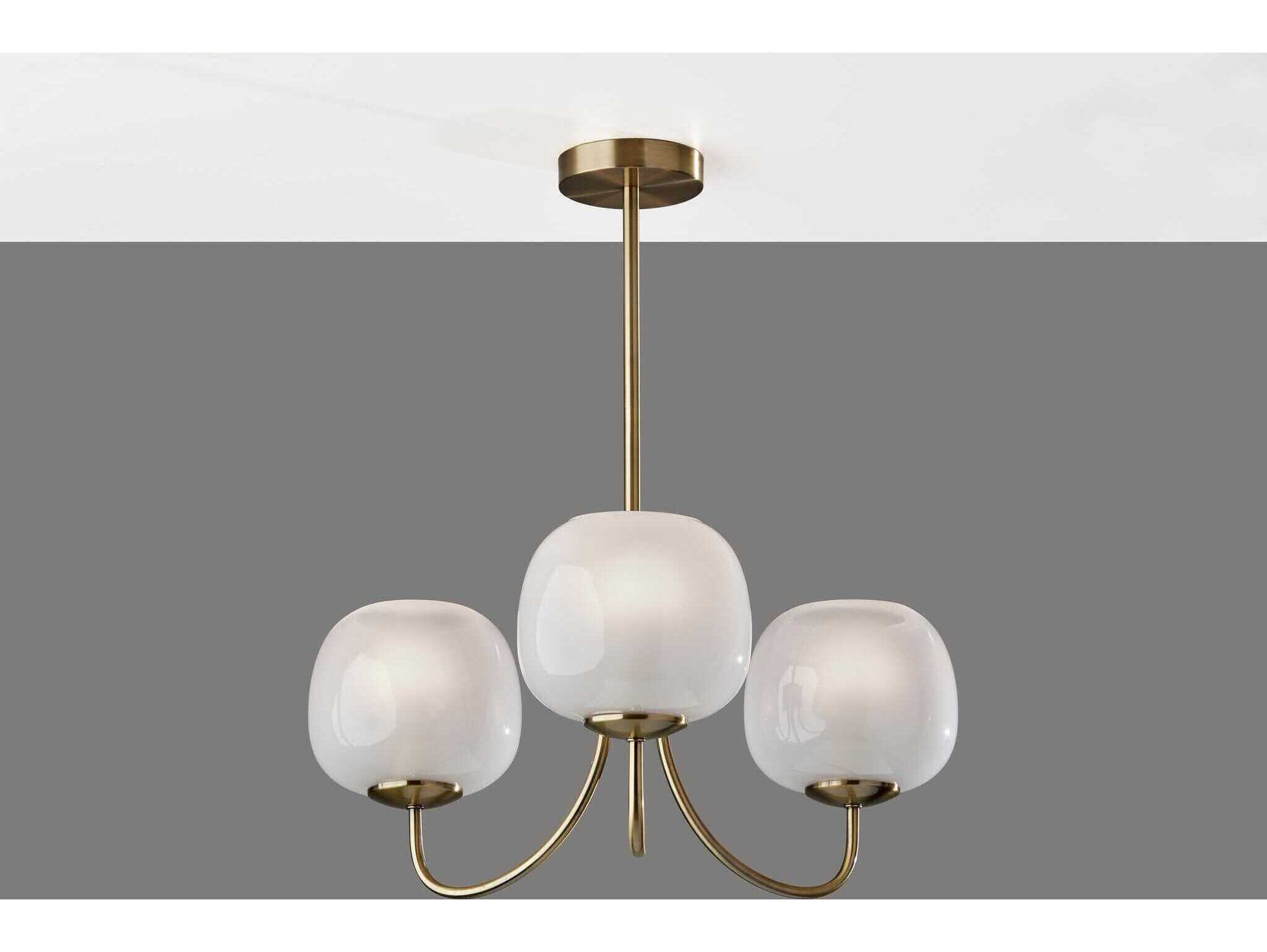 Adesso Magnolia Antique Brass Globe Chandelier