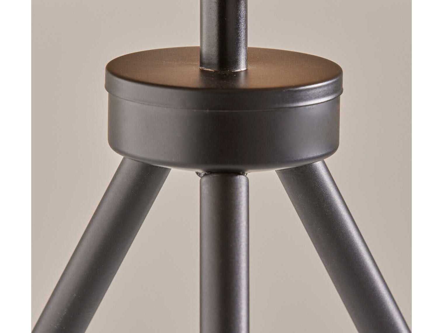 Adesso Raven Black Natural Woven Paper With Trim Table Lamp