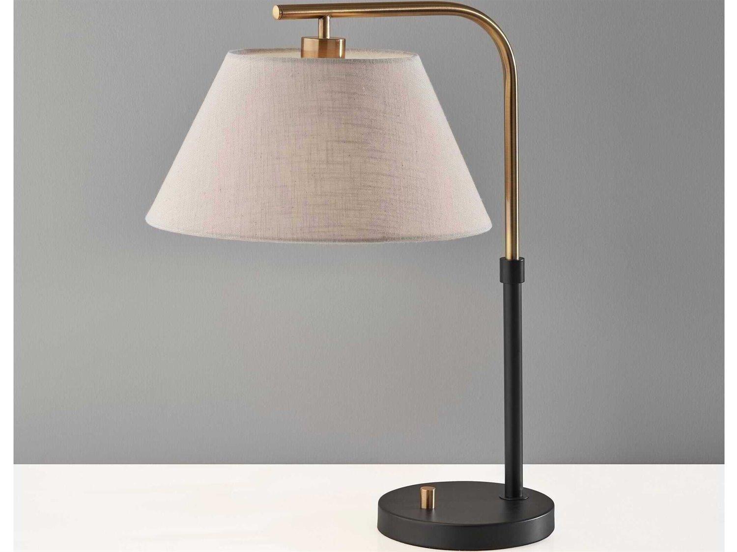 Adesso Fletcher Black Antique Brass Table Lamp