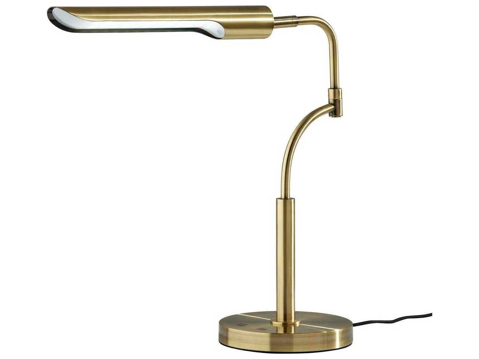 Adesso Zane Antique Brass Desk Lamp