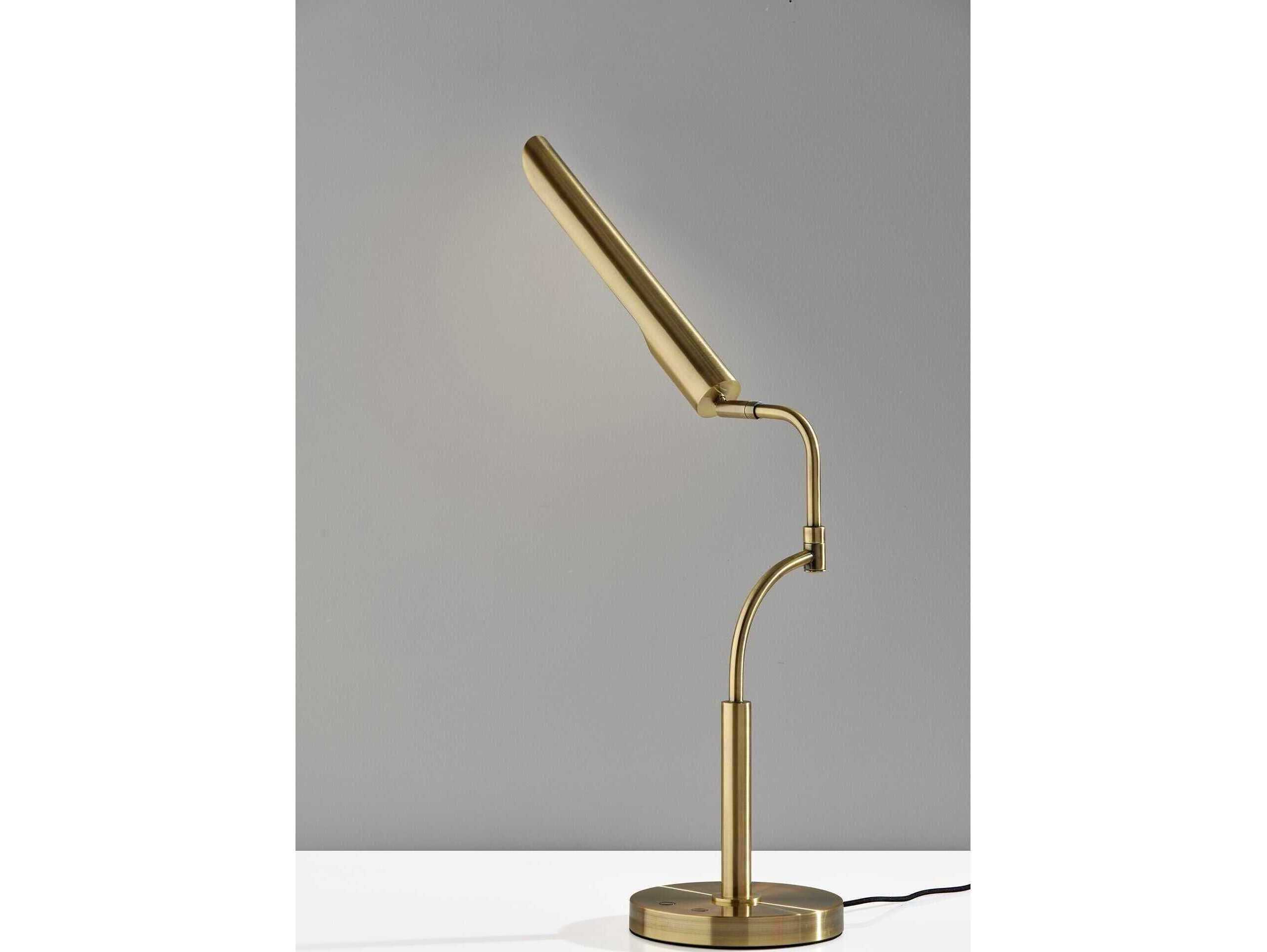 Adesso Zane Antique Brass Desk Lamp