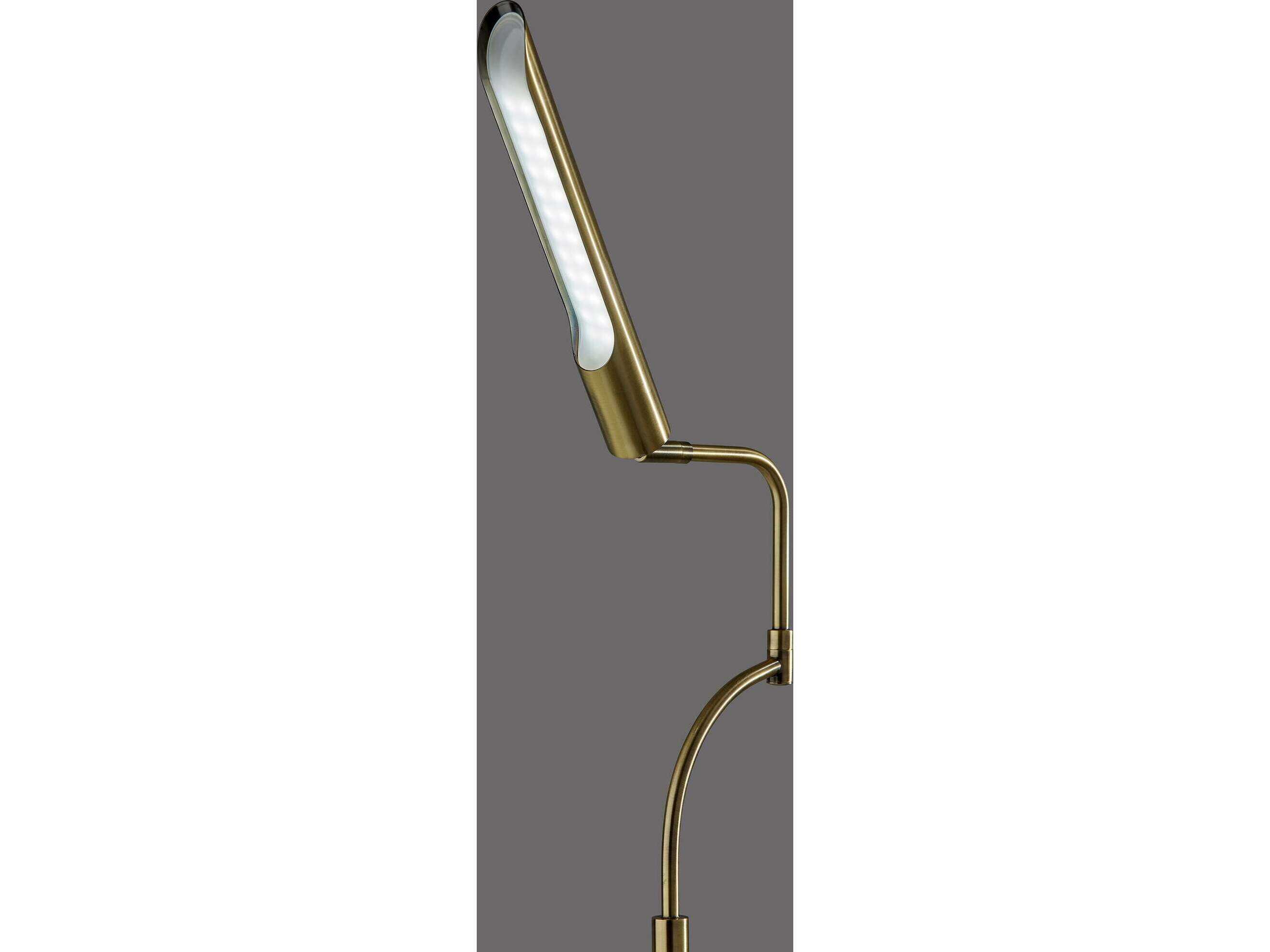 Adesso Zane Antique Brass Floor Lamp