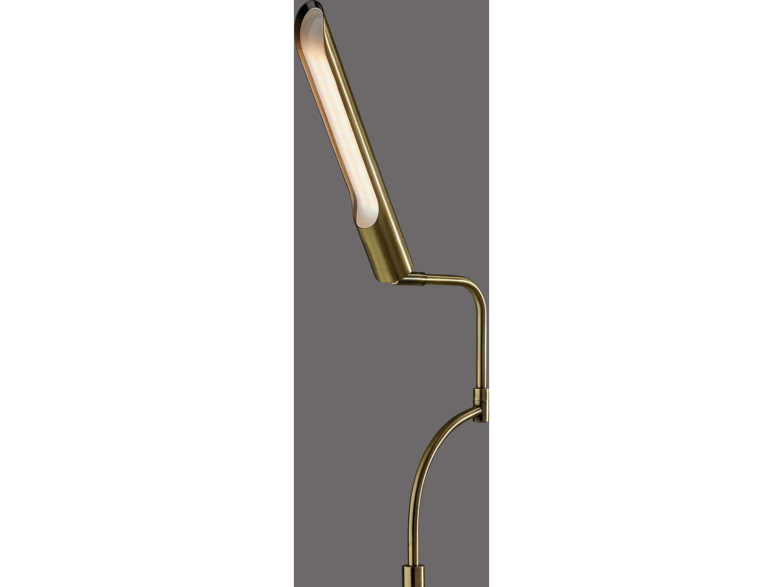 Adesso Zane Antique Brass Floor Lamp