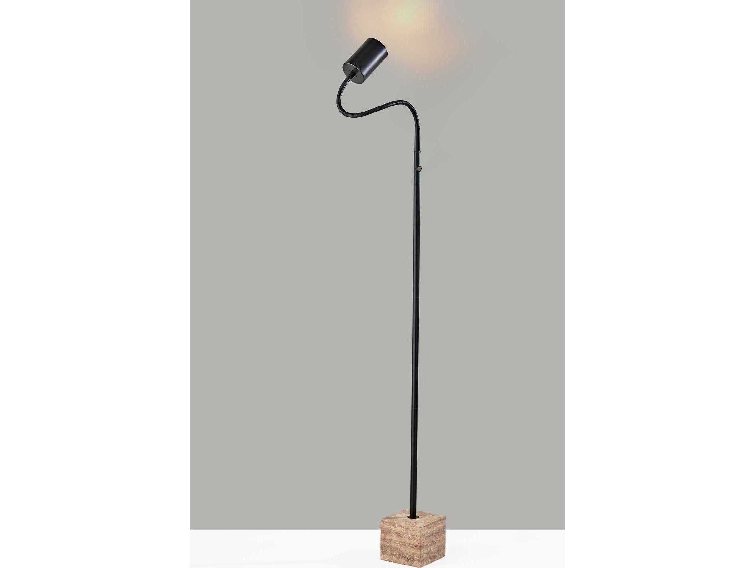 Adesso Rutherford Black Metal Floor Lamp