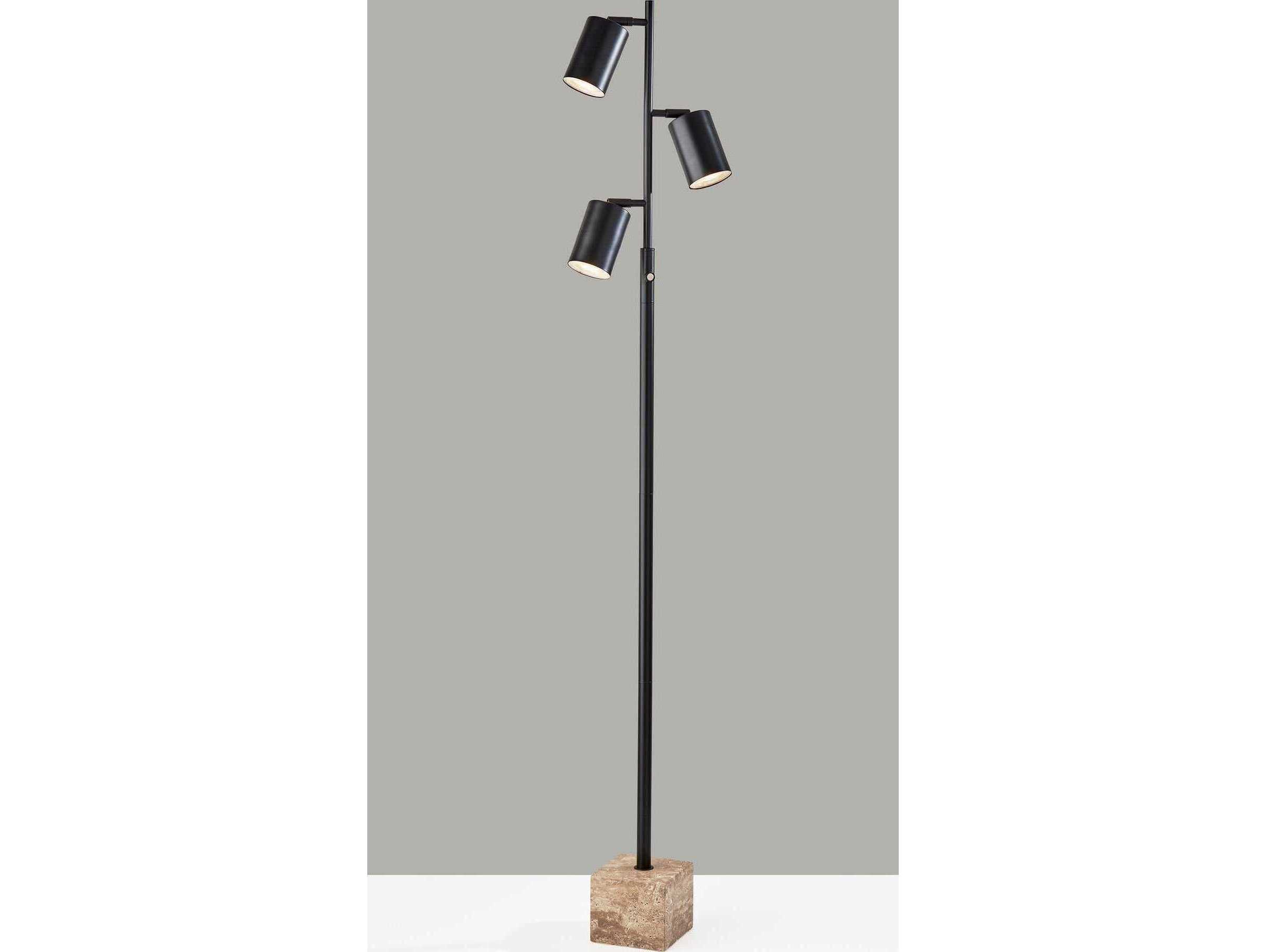 Adesso Rutherford Black Metal Floor Lamp