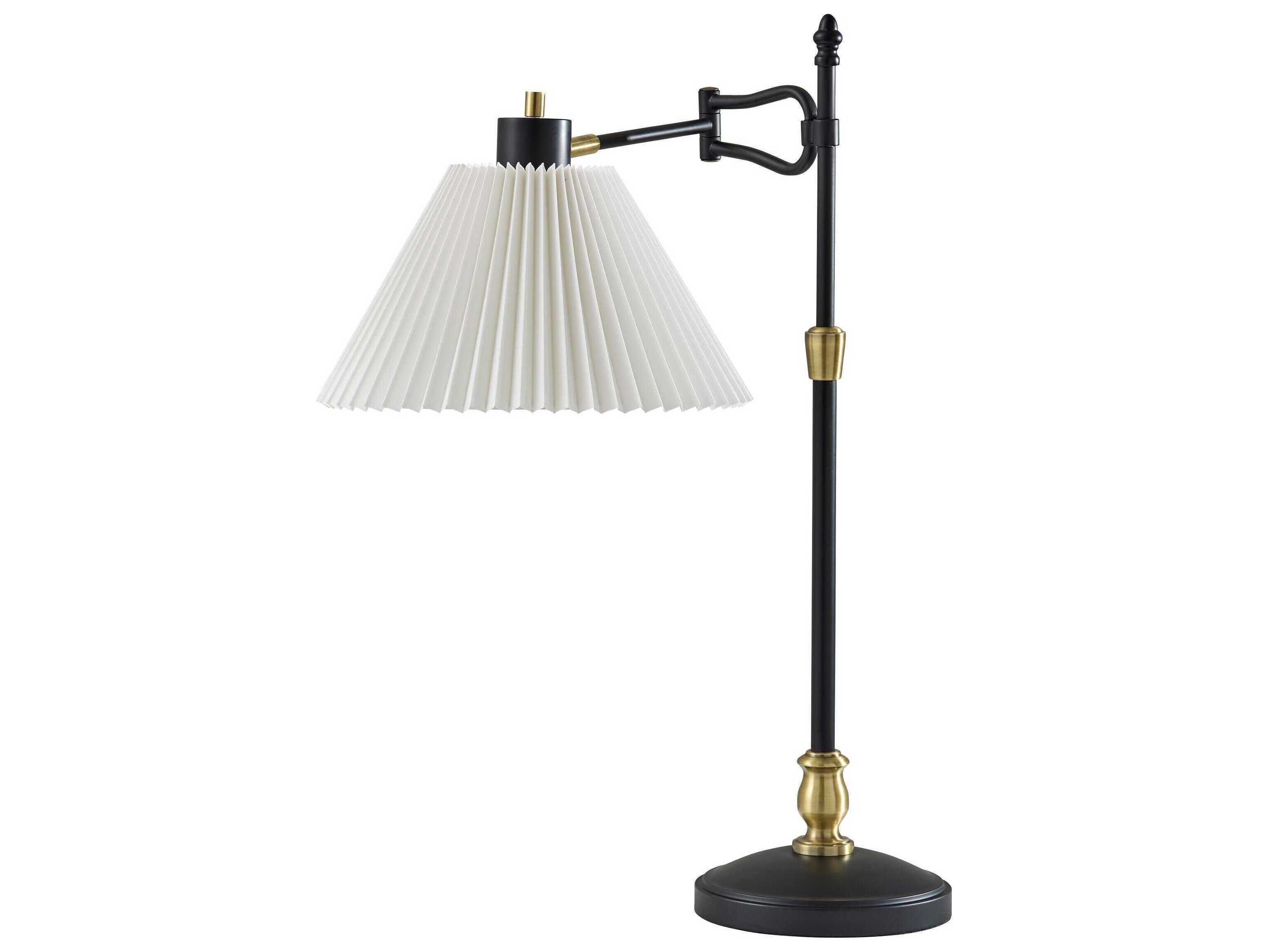 Adesso Elijah Black Antique Brass Buffet Lamp