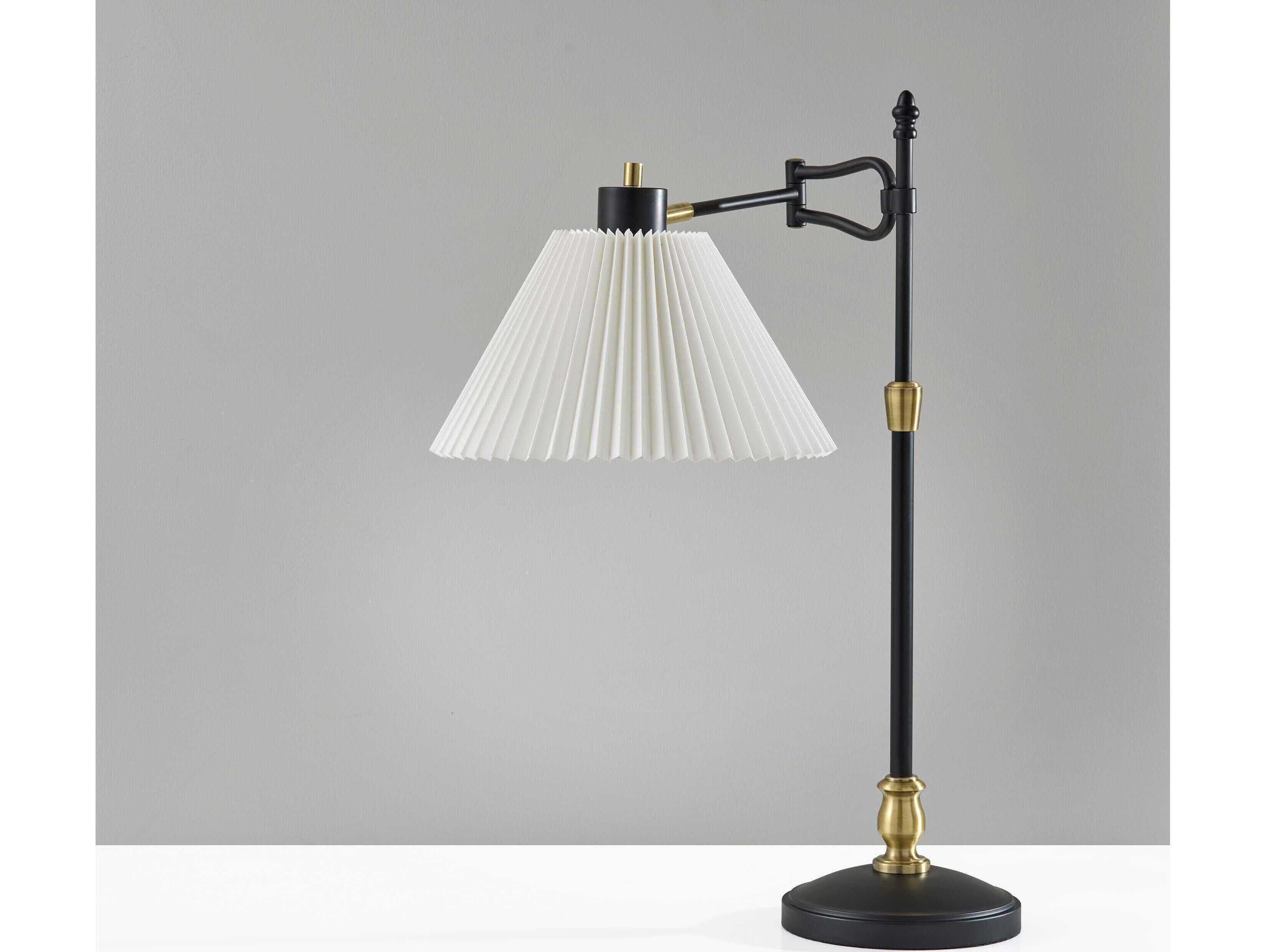 Adesso Elijah Black Antique Brass Buffet Lamp