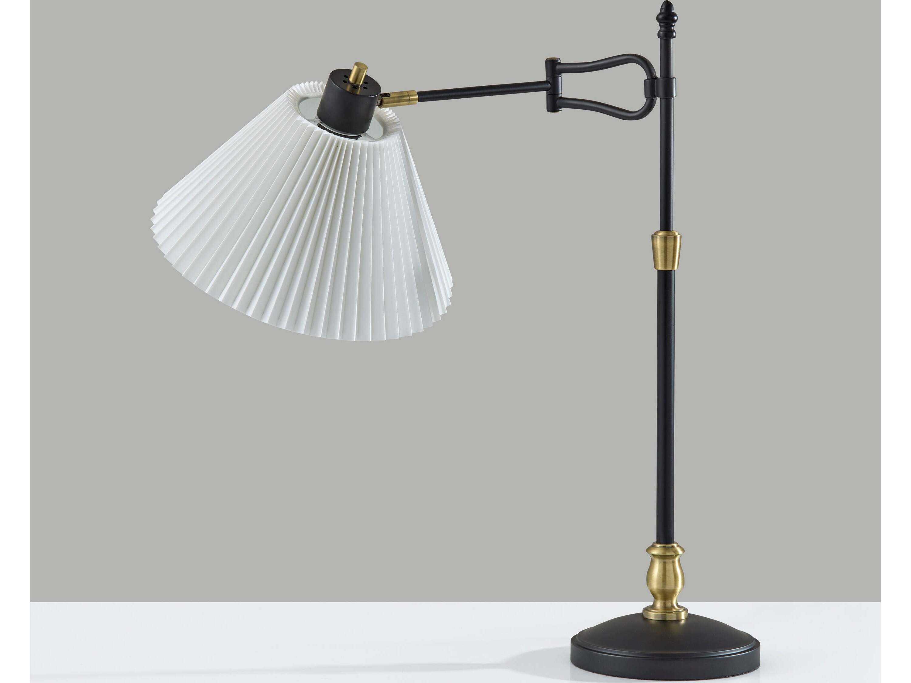 Adesso Elijah Black Antique Brass Buffet Lamp