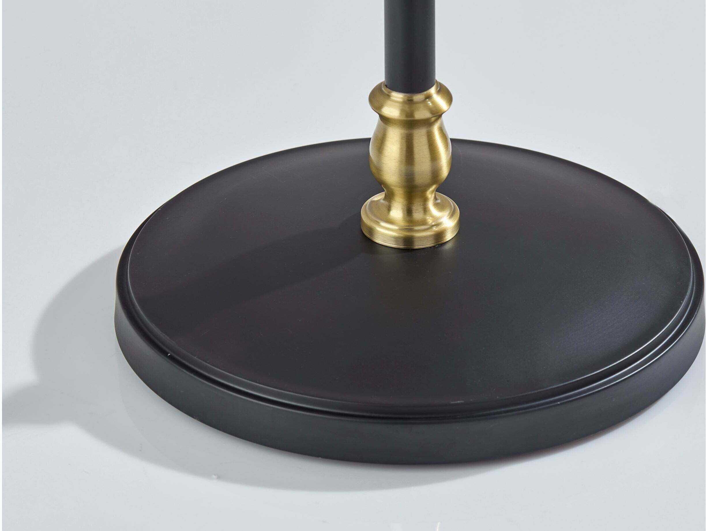 Adesso Elijah Black Antique Brass Floor Lamp