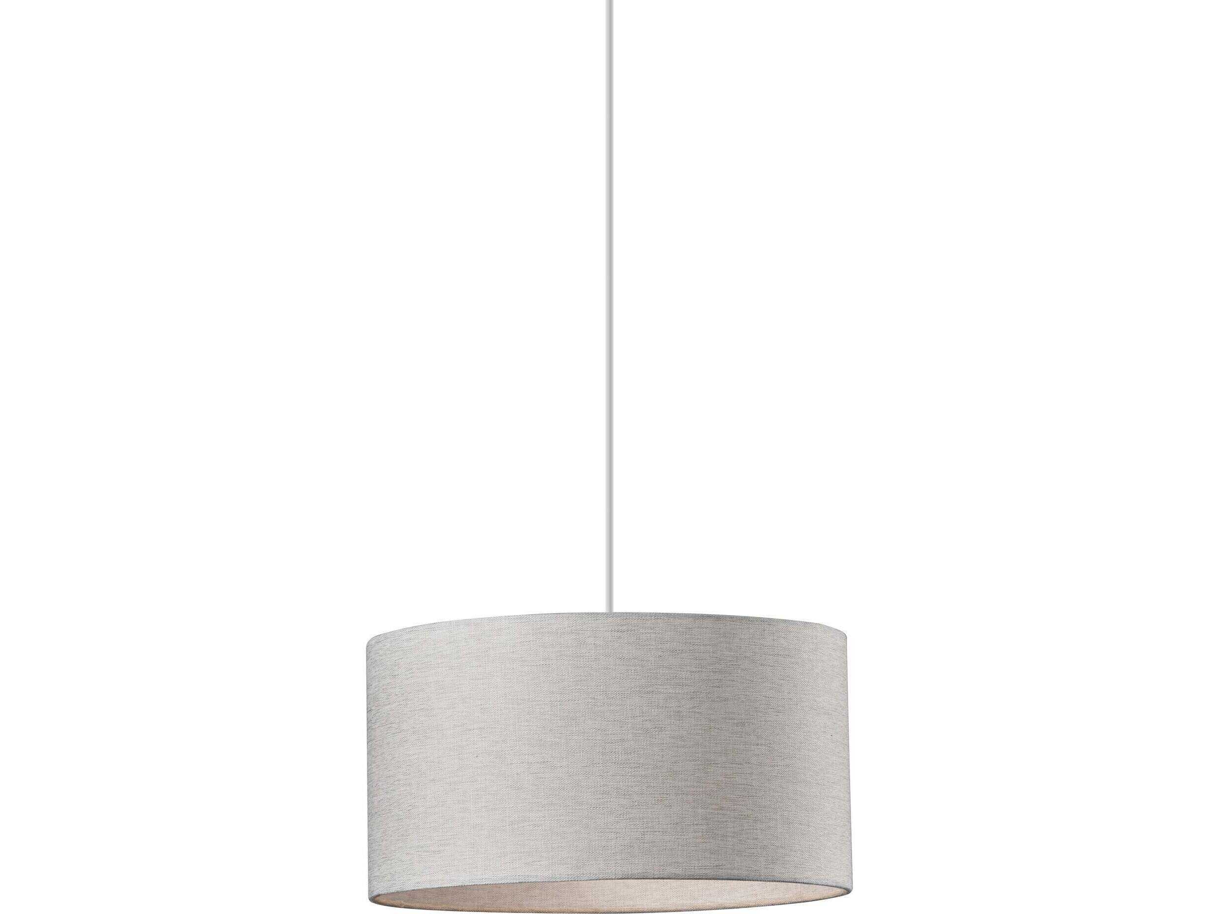 Adesso Harvest 1-Light Light Grey Textured White Drum Pendant