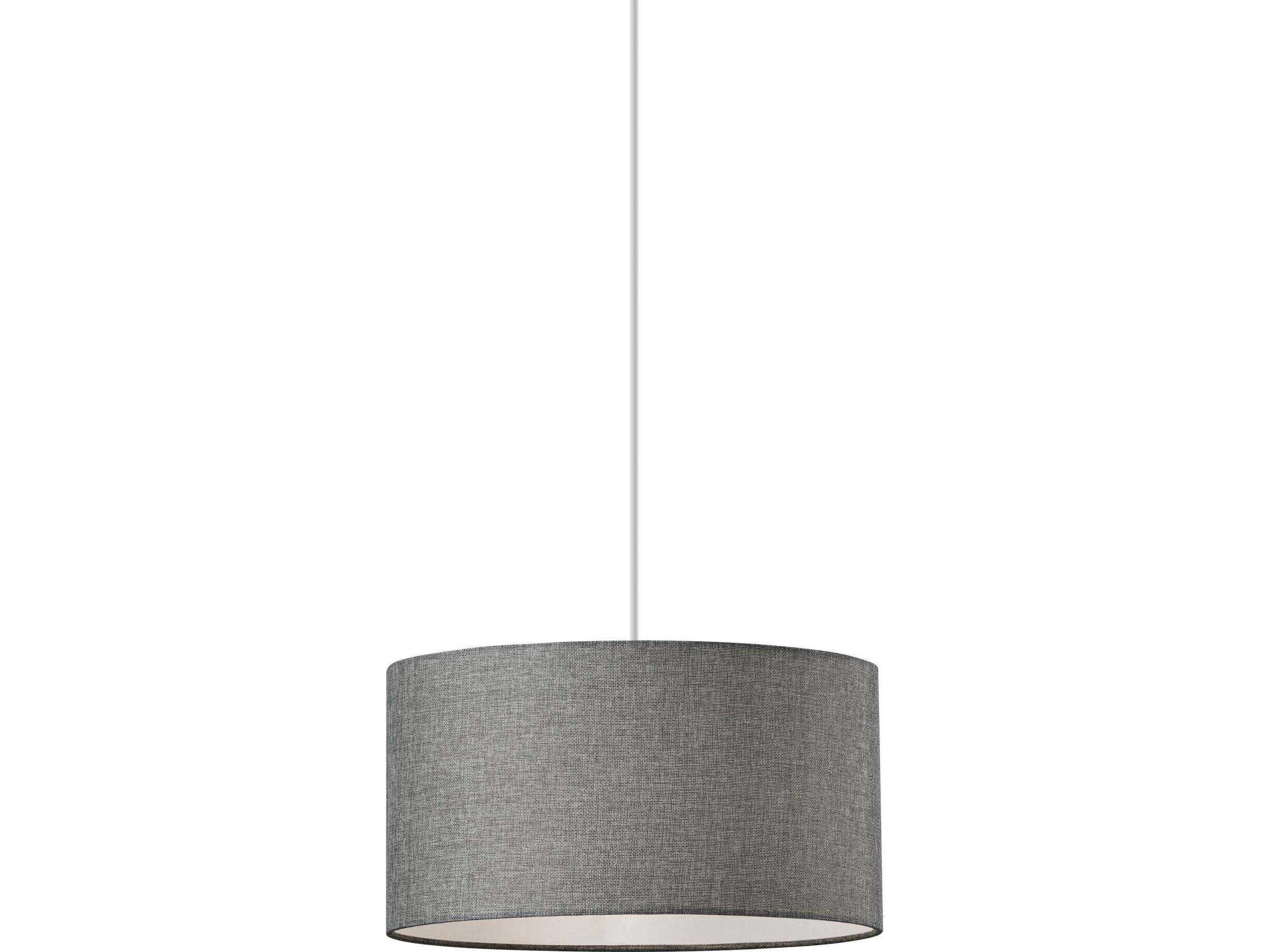 Adesso Harvest 1-Light Grey Textured Drum Pendant