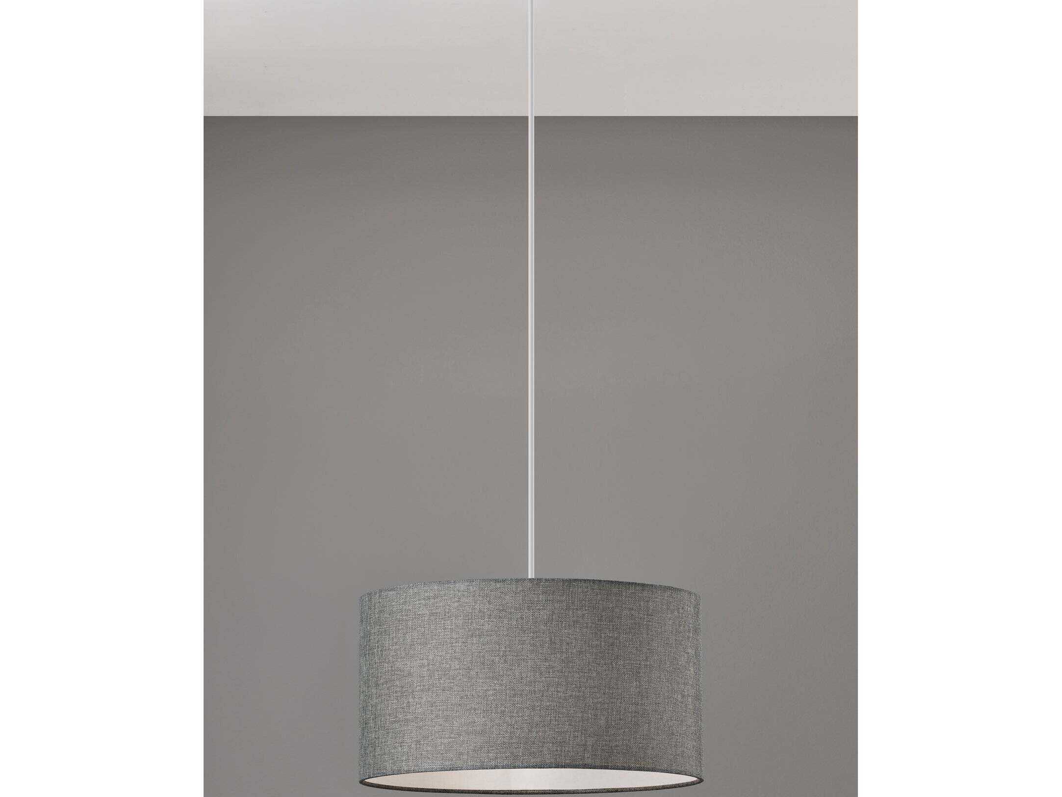 Adesso Harvest 1-Light Grey Textured Drum Pendant
