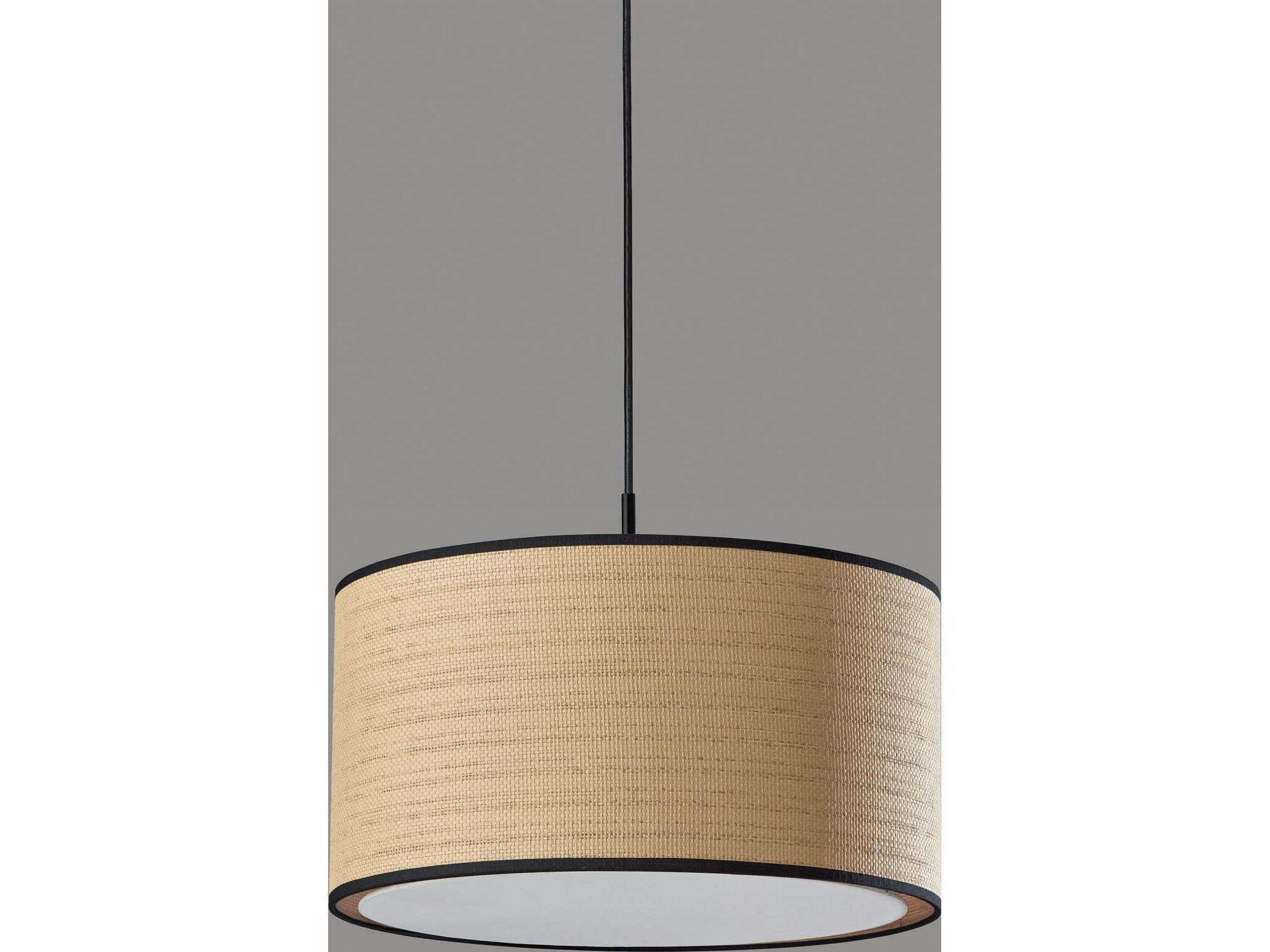 Adesso Harvest Black Brown Drum Pendant