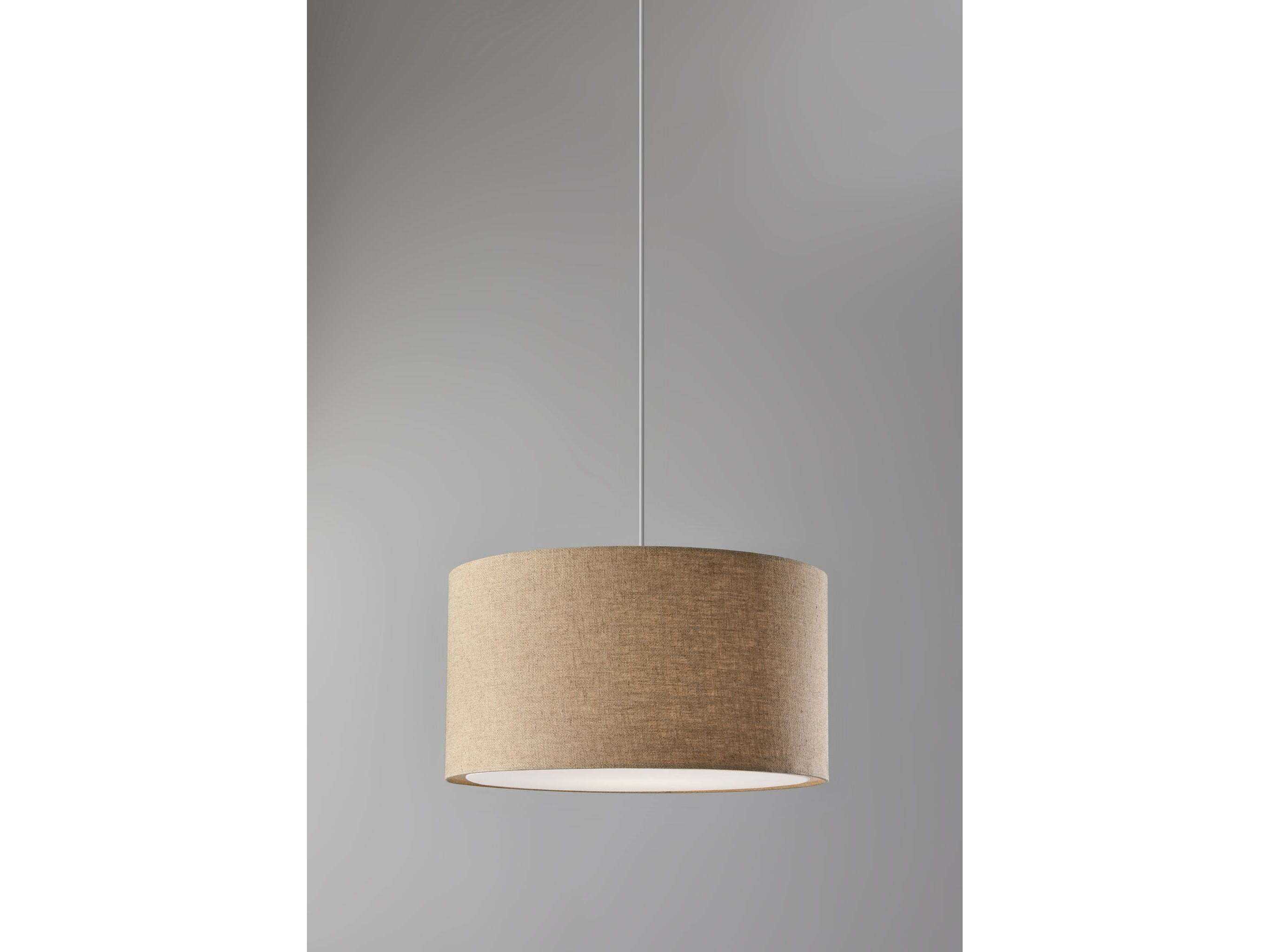 Adesso Harvest Natural Textured Brown Drum Pendant