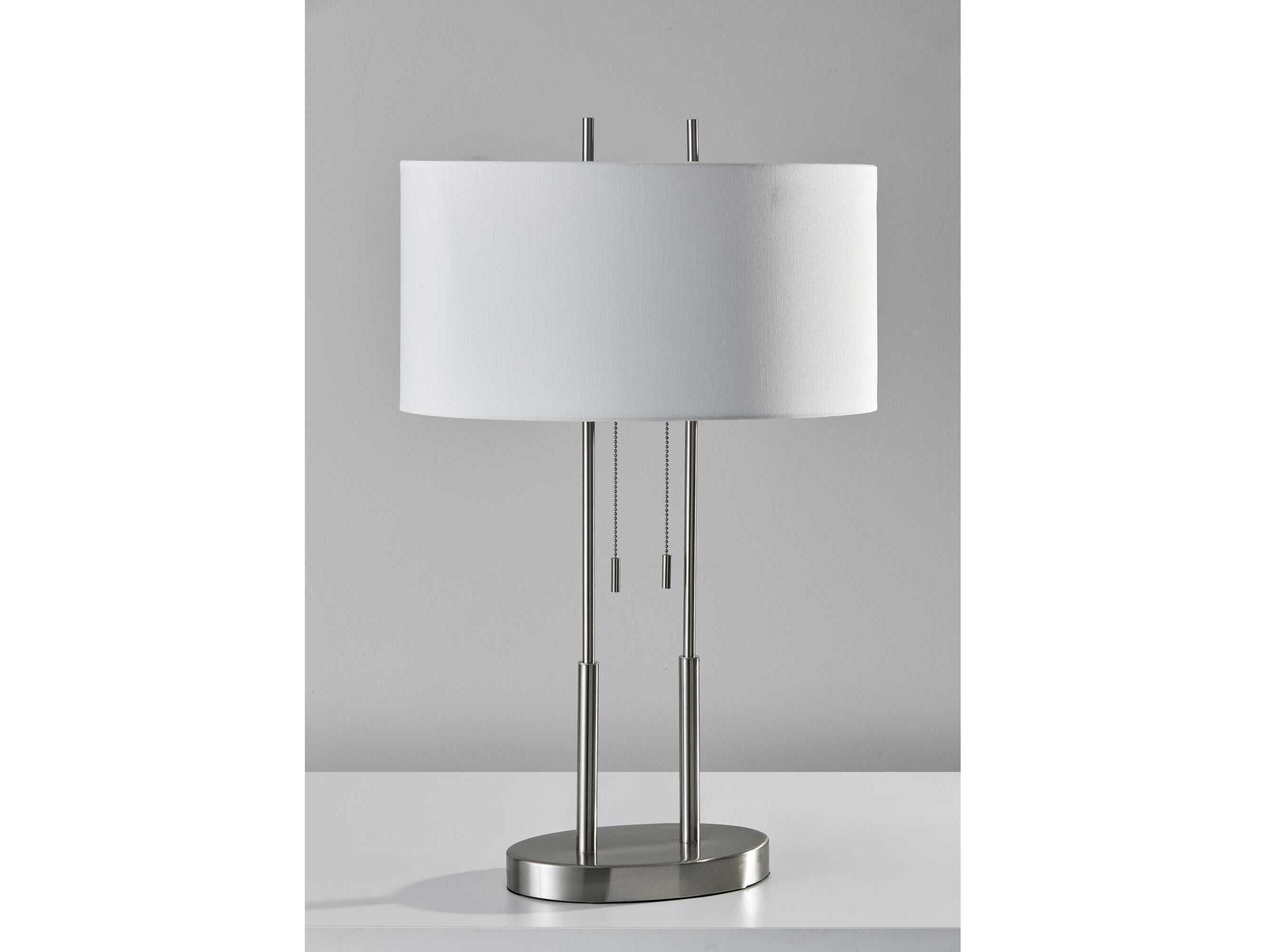 Adesso Duet Brushed Steel Buffet Lamp