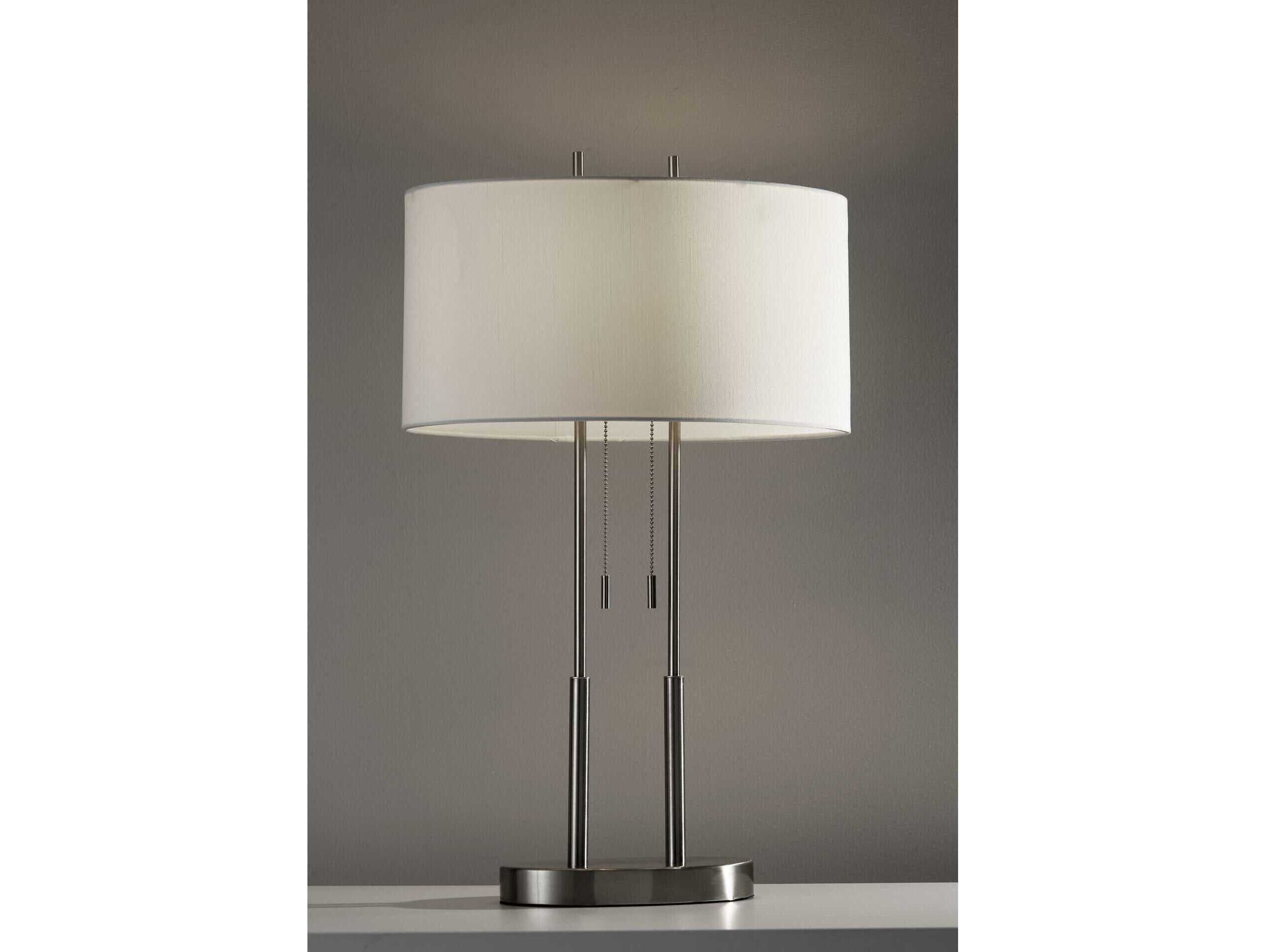 Adesso Duet Brushed Steel Buffet Lamp