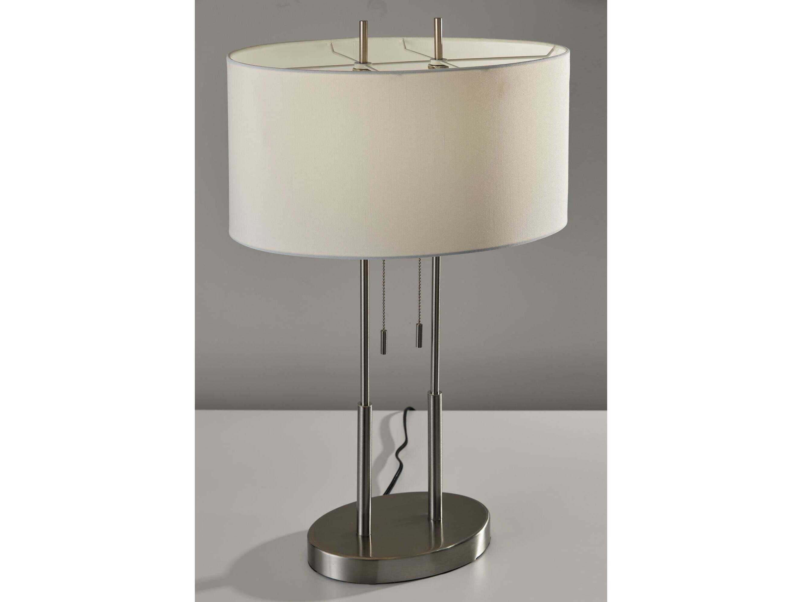 Adesso Duet Brushed Steel Buffet Lamp