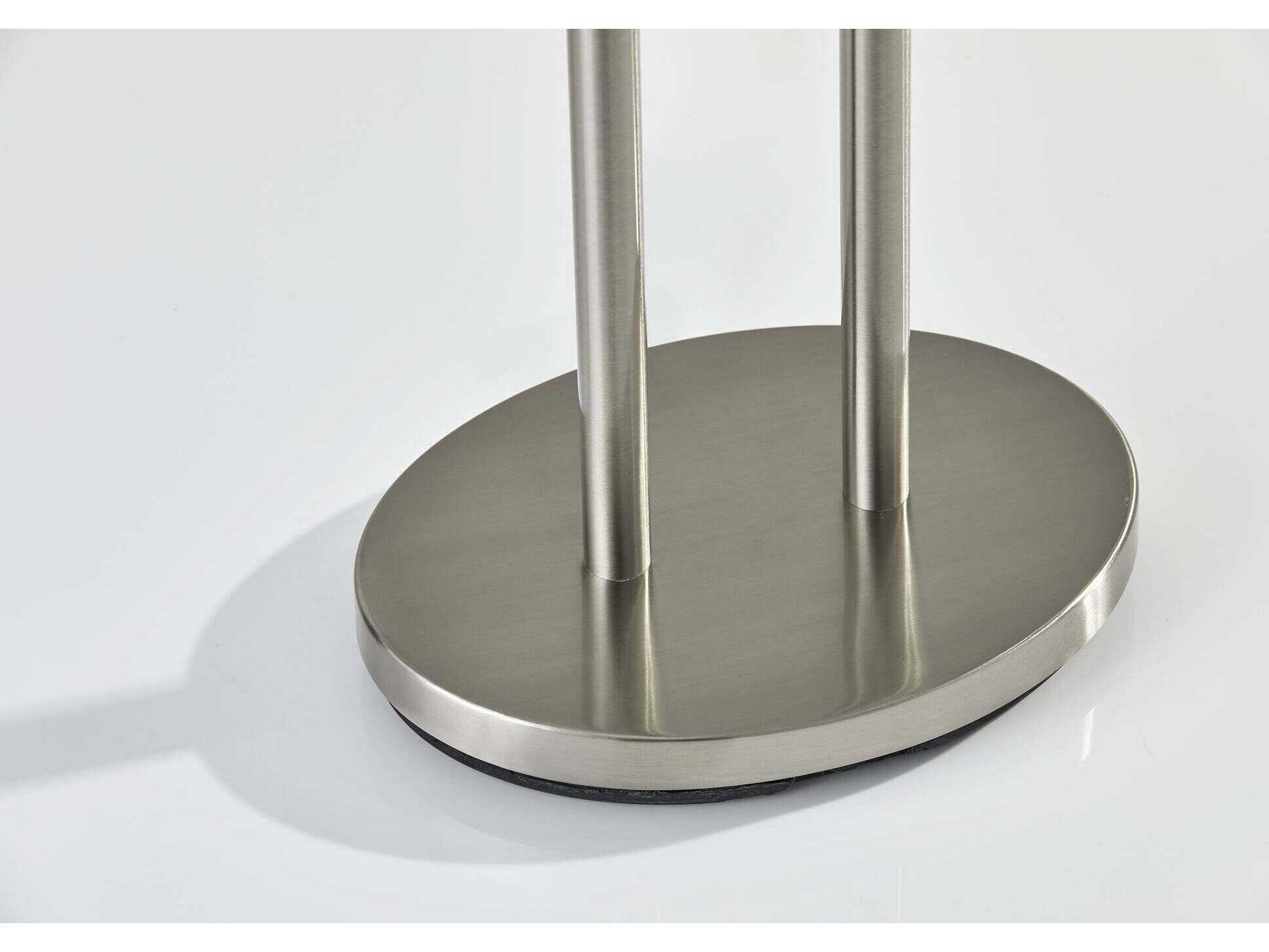 Adesso Duet Brushed Steel Floor Lamp