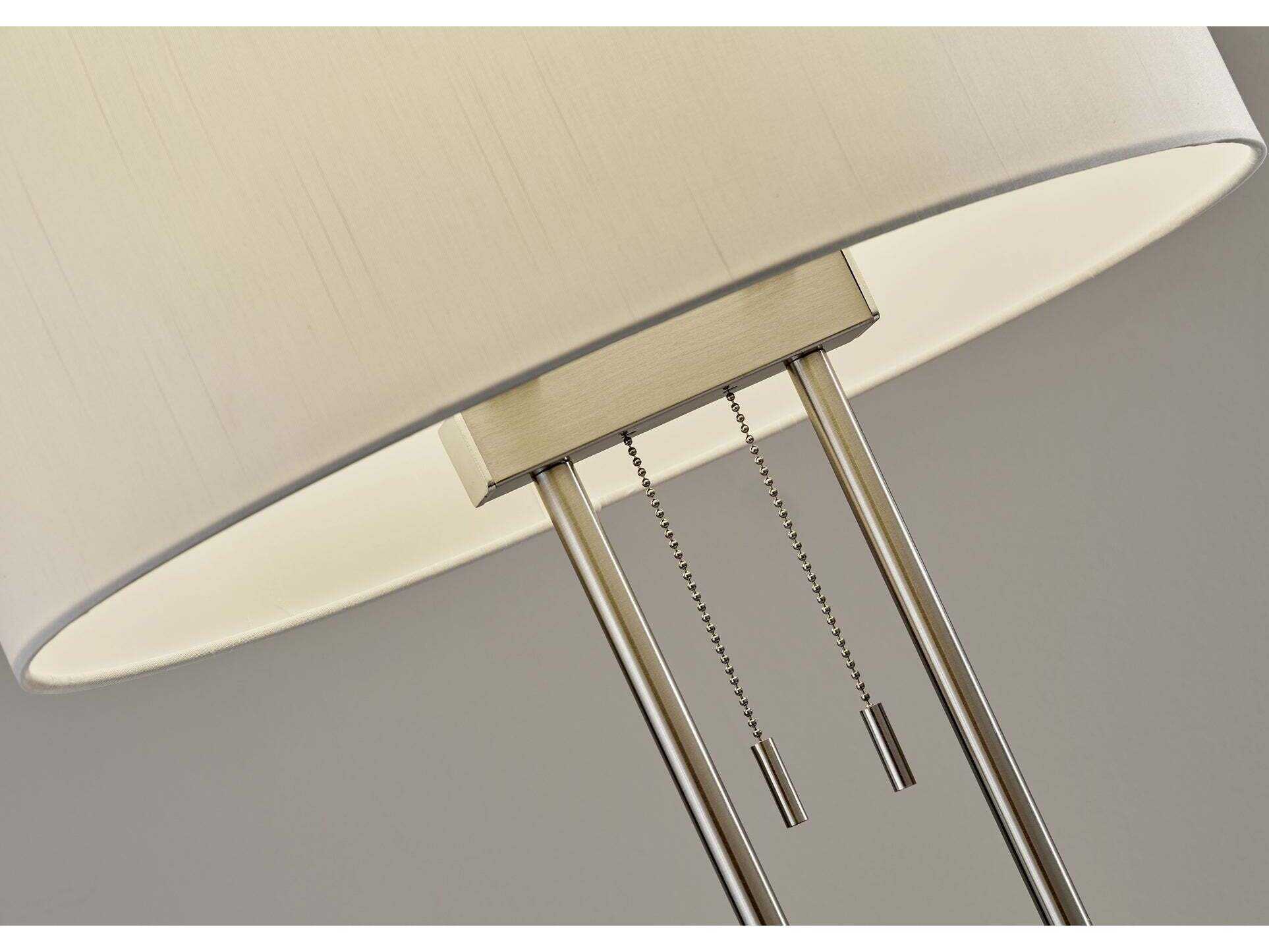 Adesso Duet Brushed Steel Floor Lamp