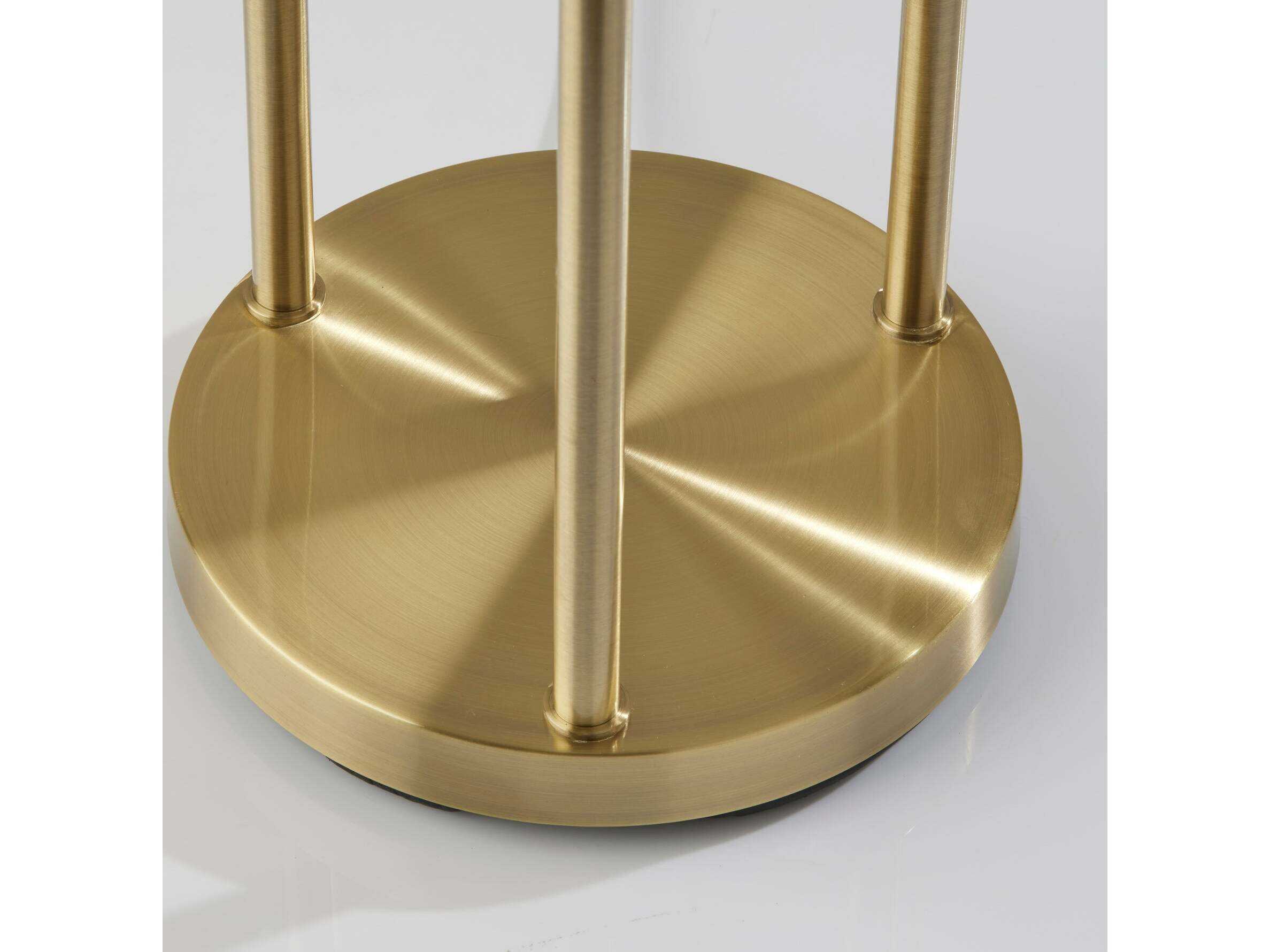 Adesso Bianca Antique Brass White Opal Glass Floor Lamp