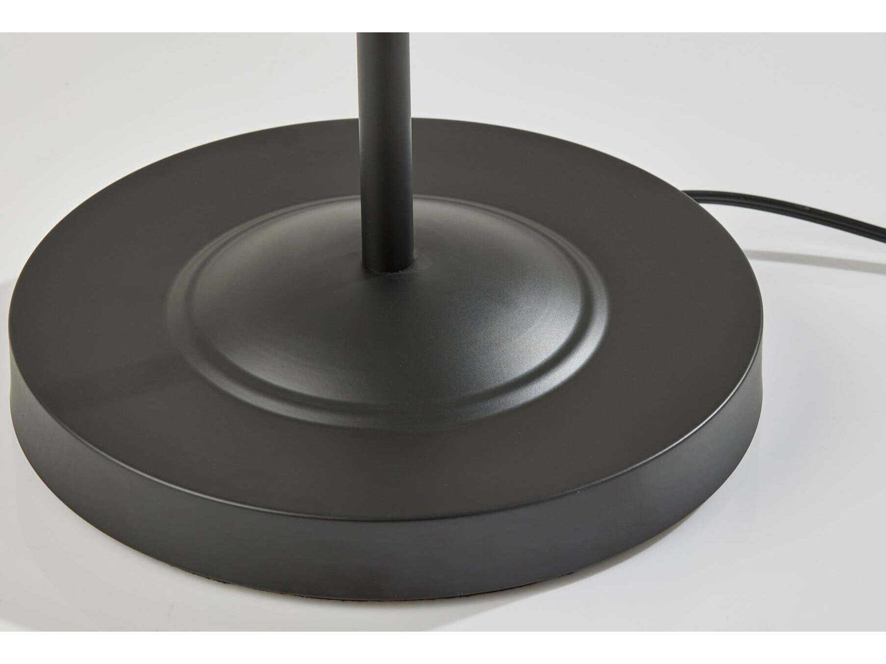 Adesso Willard Dark Bronze Beige Textured Fabric Floor Lamp