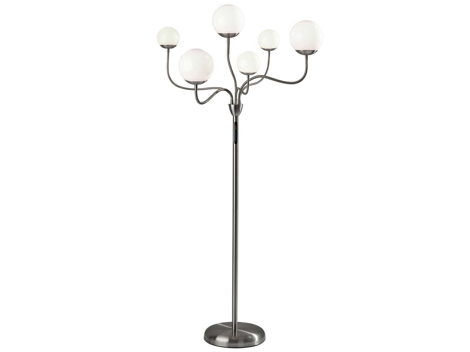 Adesso Phoebe Brushed Steel White Plastic Floor Lamp