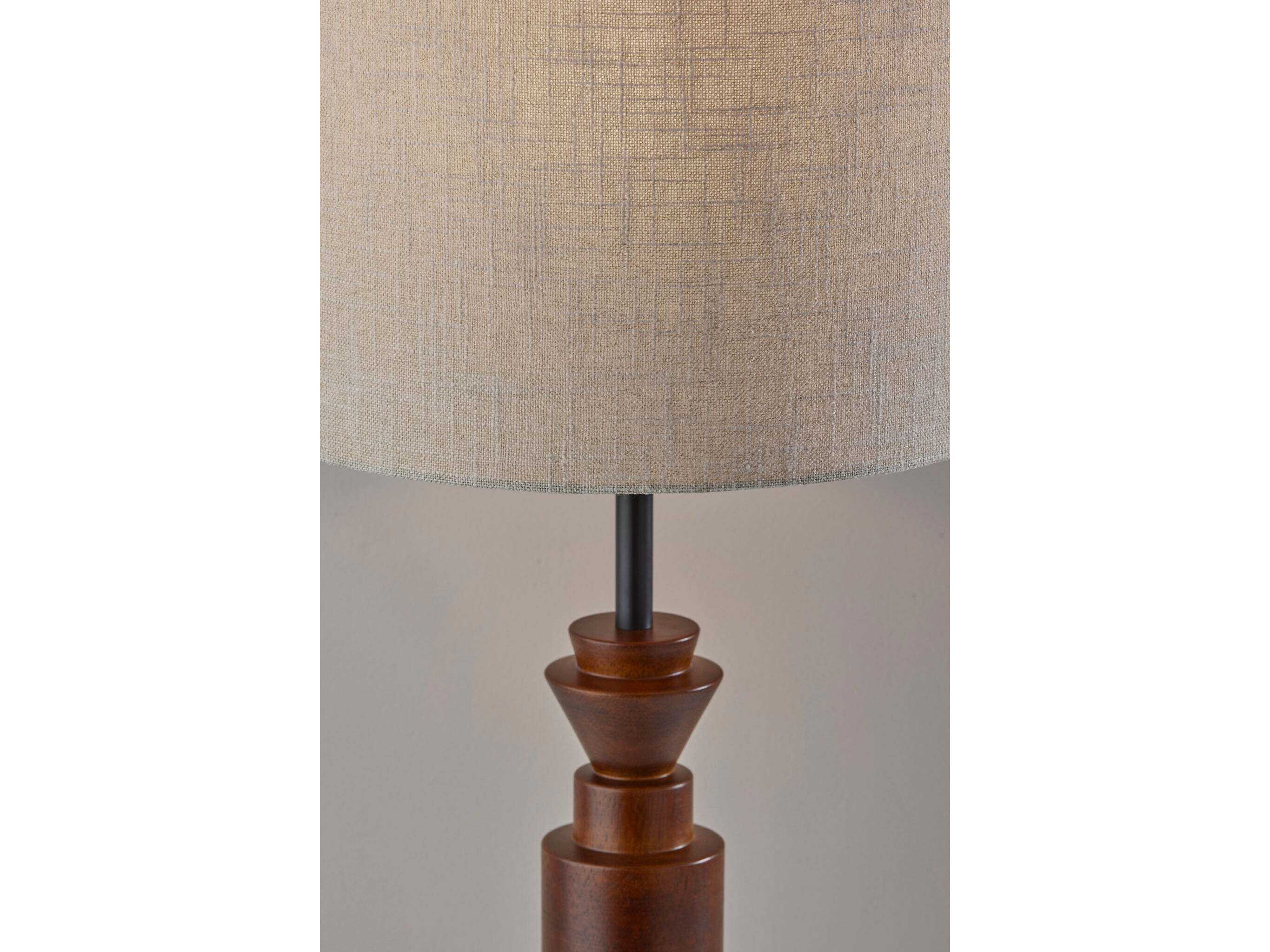 Adesso Elton Black Walnut Light Beige Textured Fabric Buffet Lamp