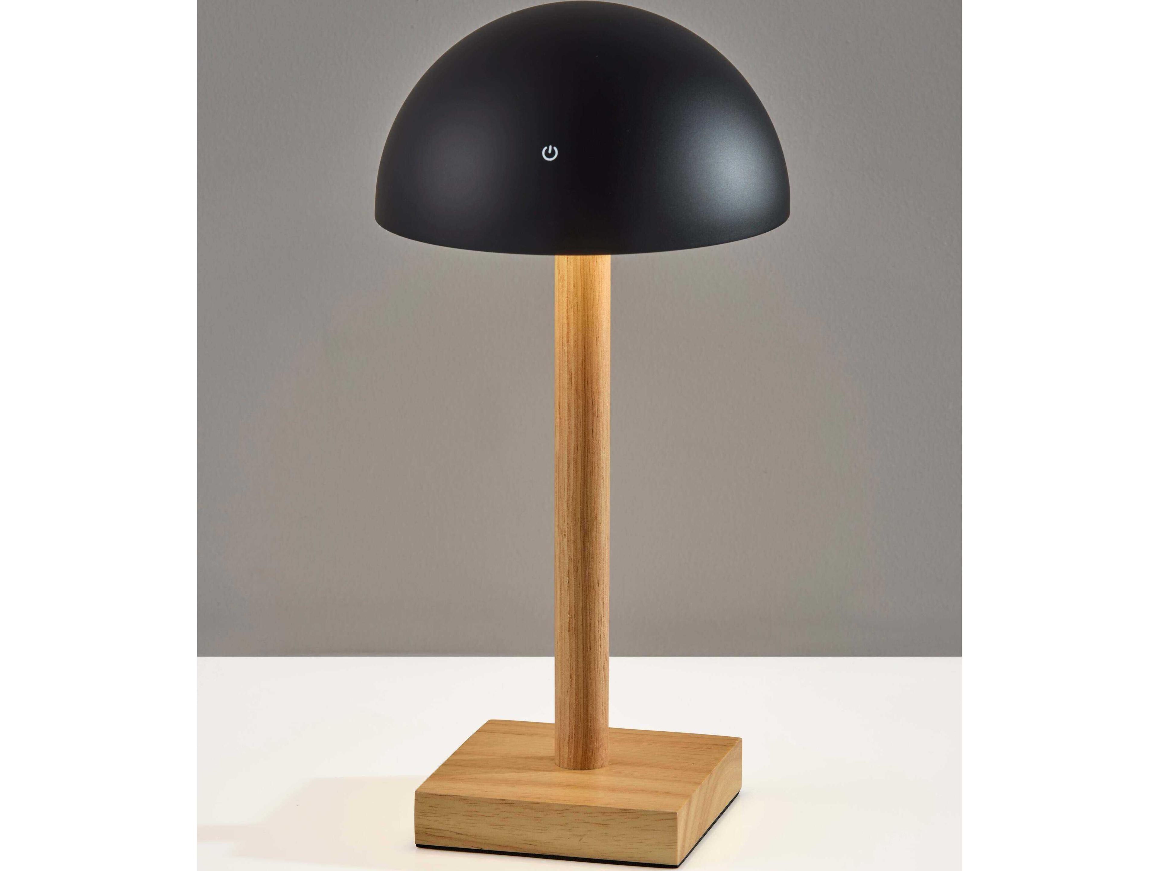 Adesso Nash Black Natural Painted Plastic Brown Table Lamp