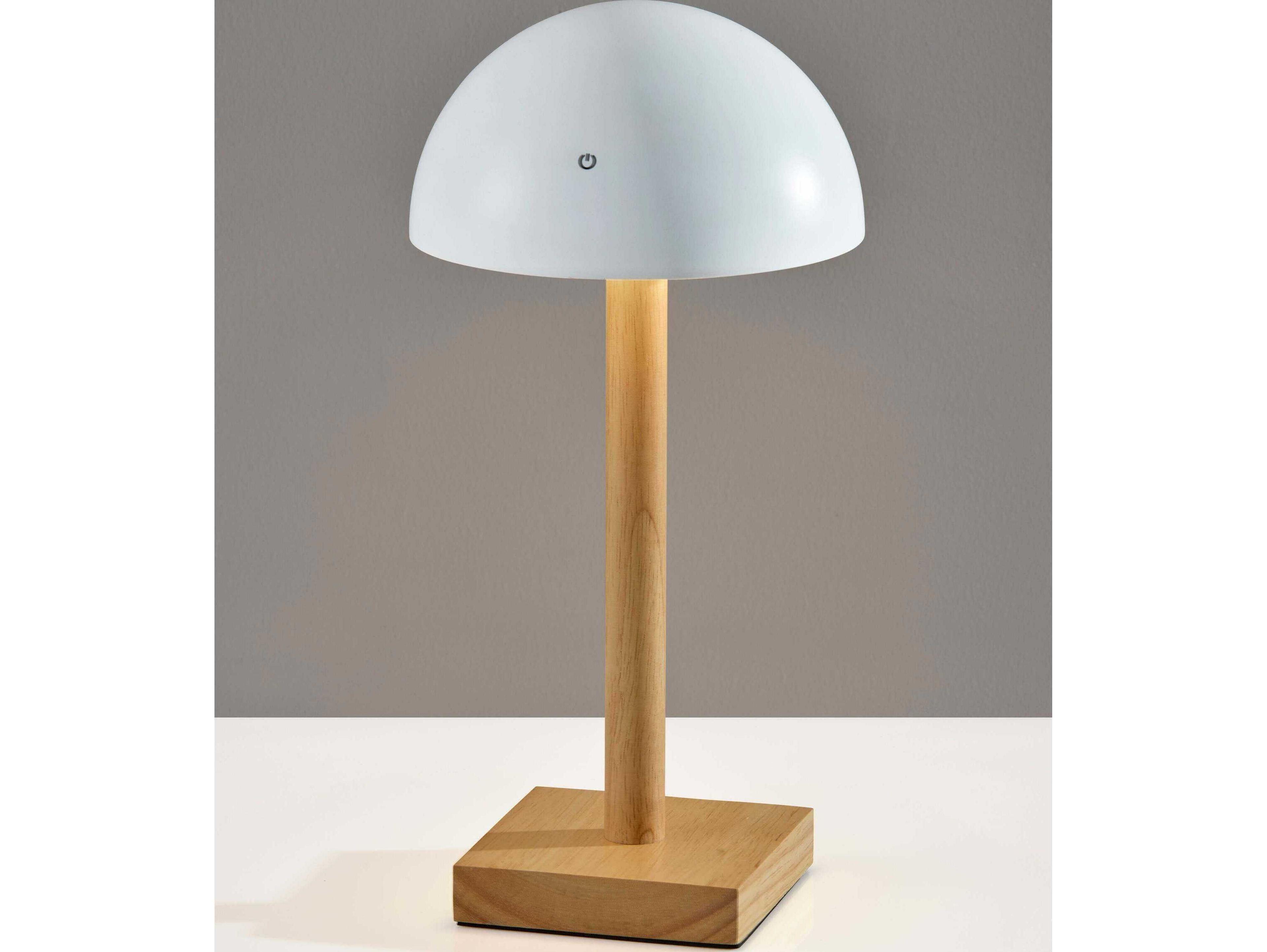 Adesso Nash White Natural Painted Plastic Brown Table Lamp