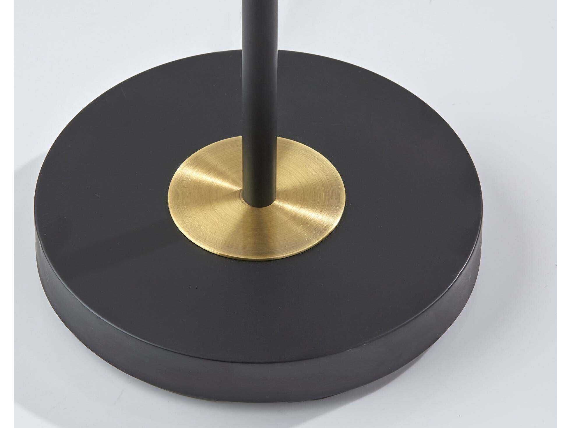 Adesso Vega Black Antique Brass Floor Lamp