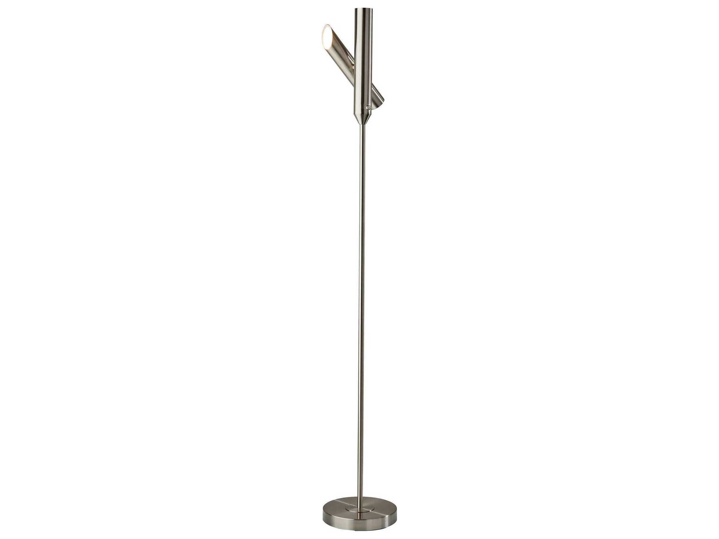 Adesso Vega Brushed Steel Floor Lamp