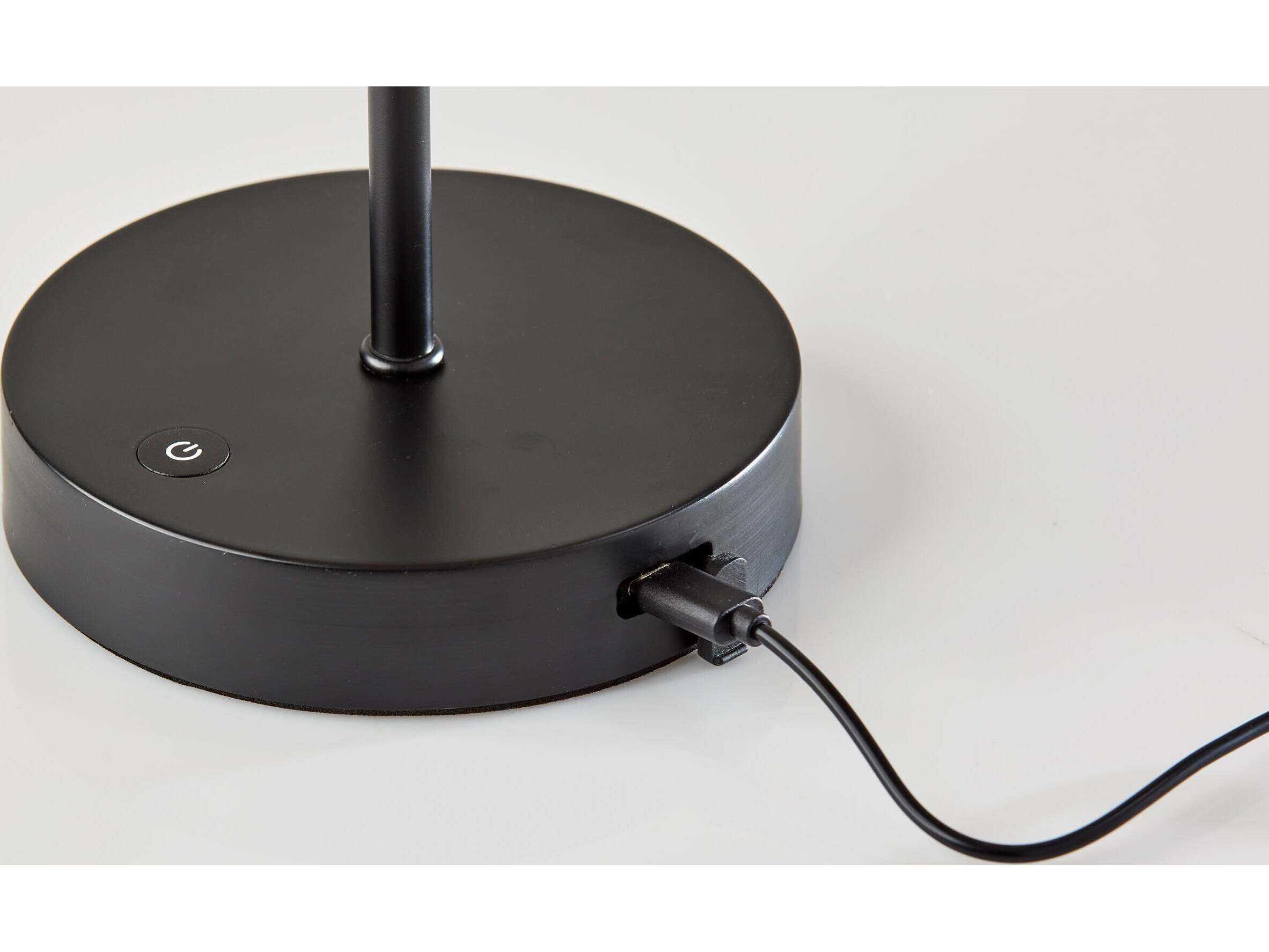 Adesso Stevie Black Plastic Rattan Table Lamp