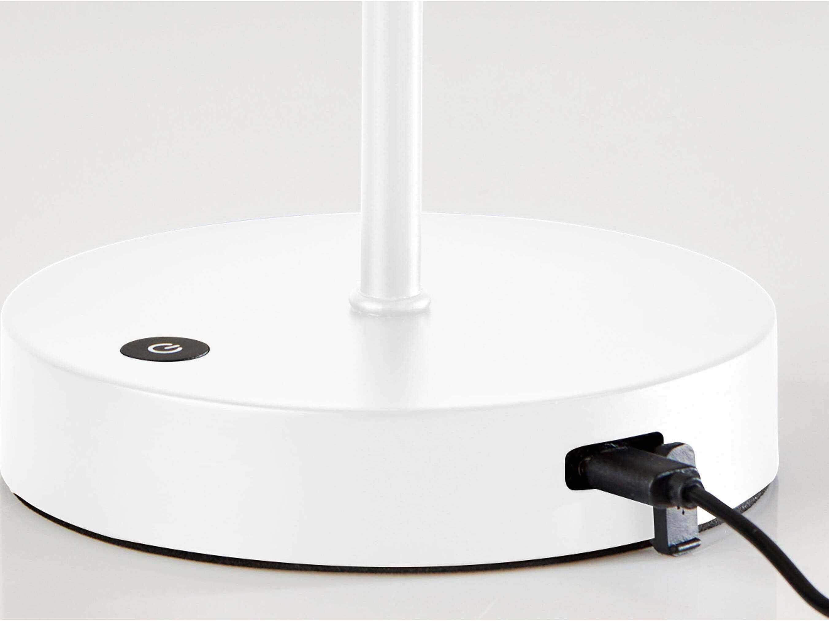 Adesso Stevie White Plastic Rattan Table Lamp