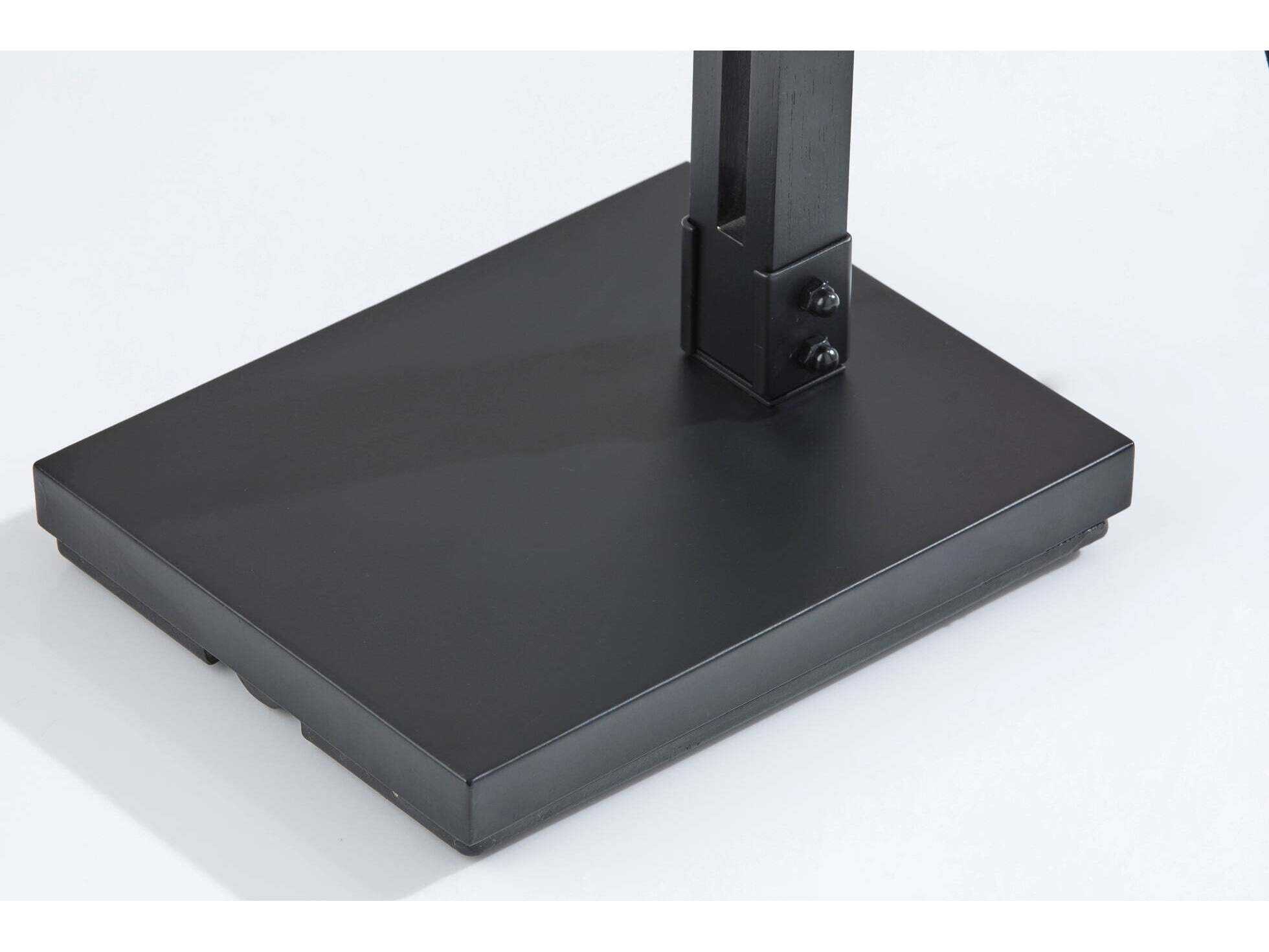 Adesso Walden Black Natural Woven Paper With Trim Floor Lamp