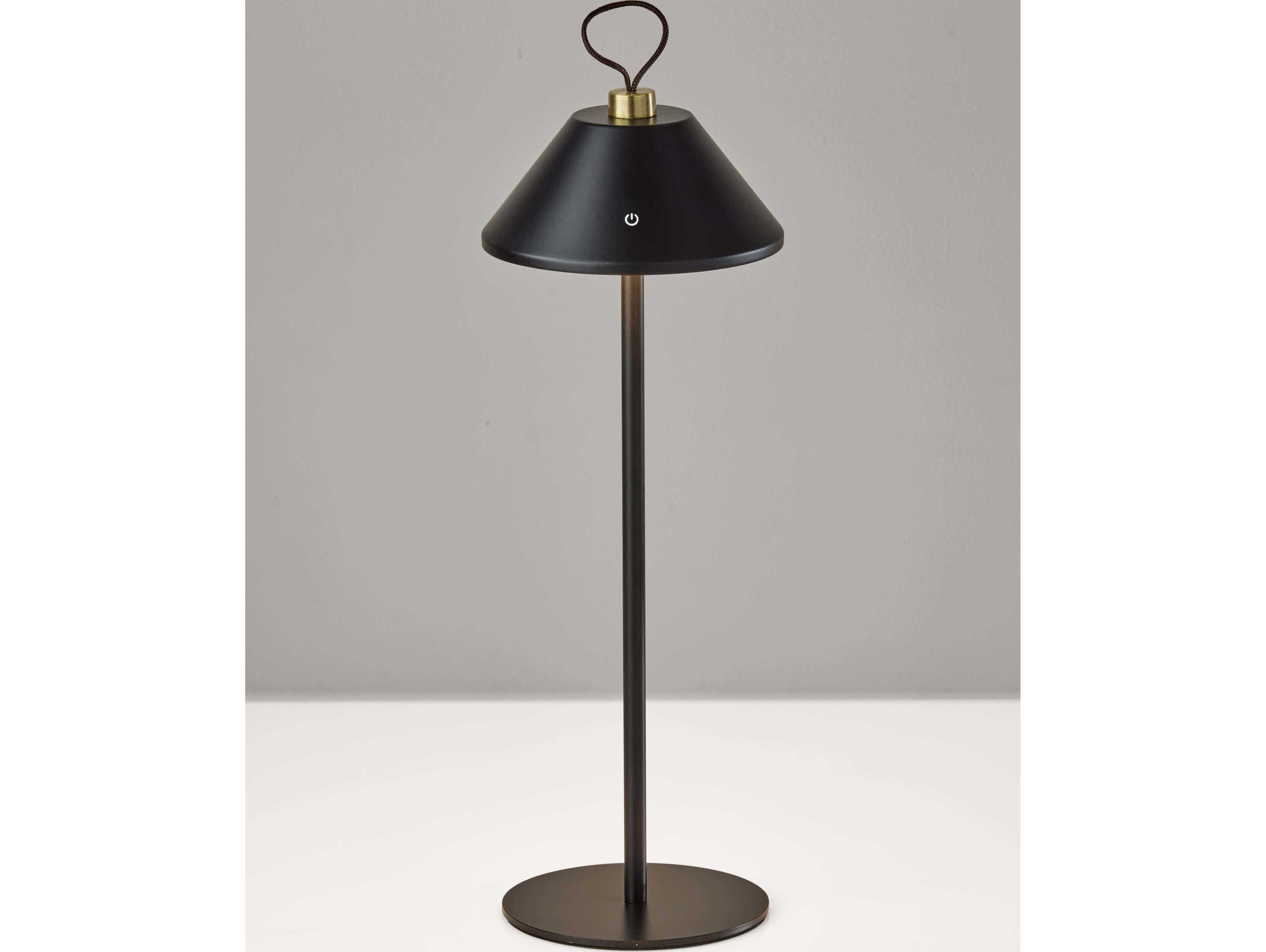 Adesso Danny Black Antique Brass Table Lamp