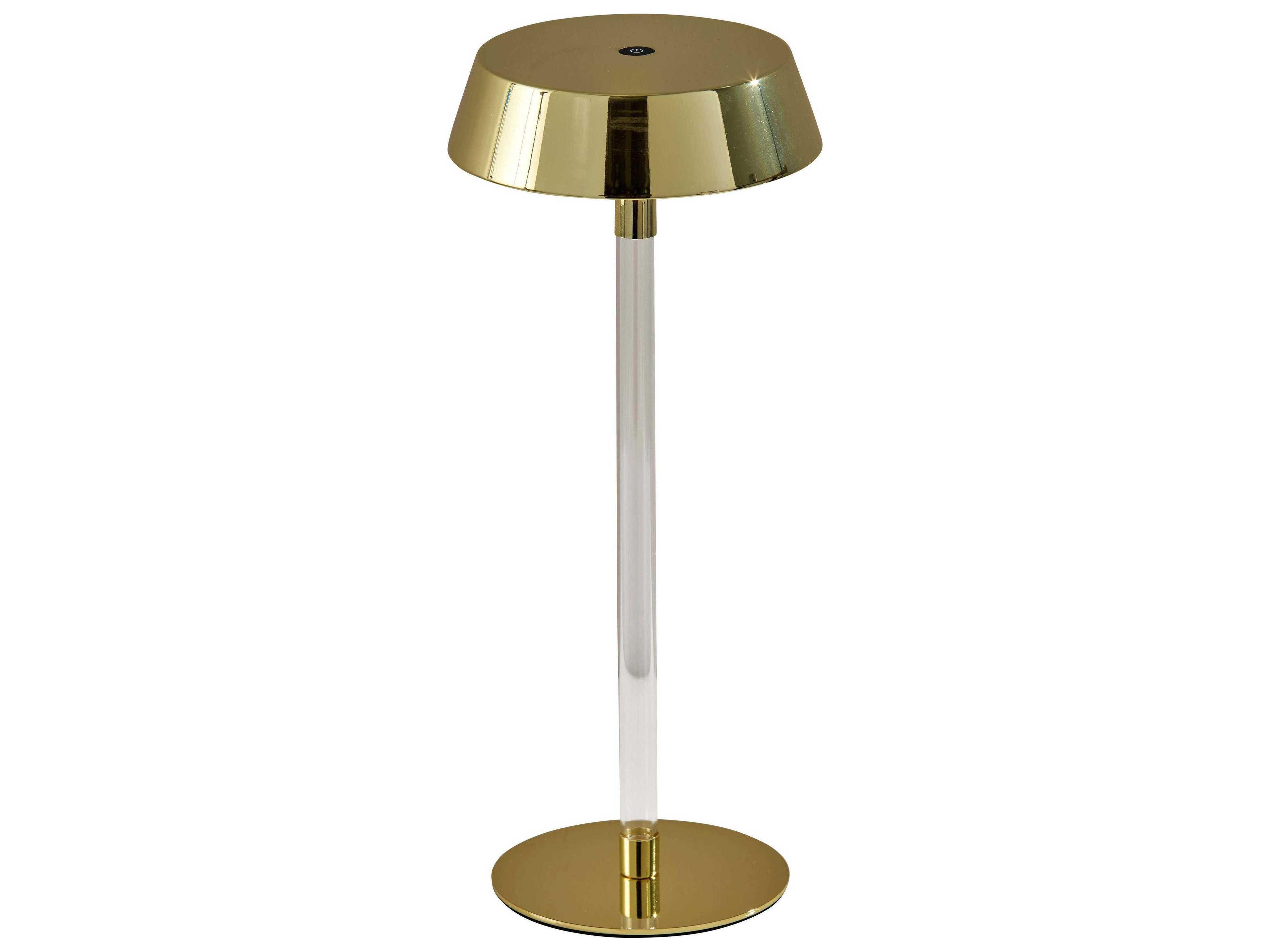 Adesso Orla Shiny Gold Clear Acrylic Metal Table Lamp