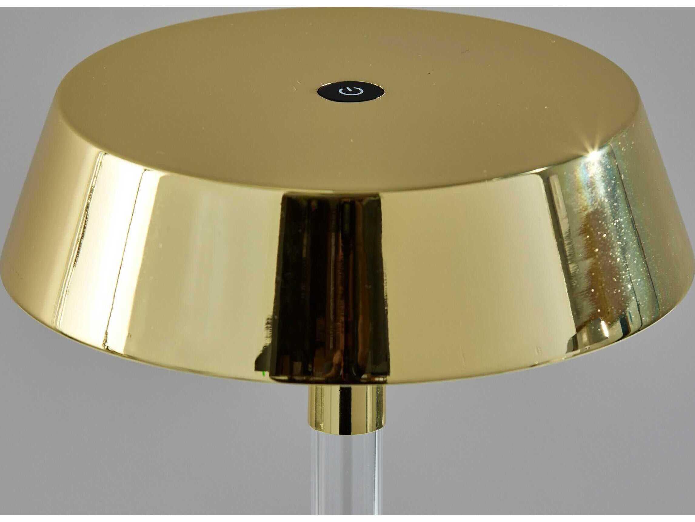 Adesso Orla Shiny Gold Clear Acrylic Metal Table Lamp
