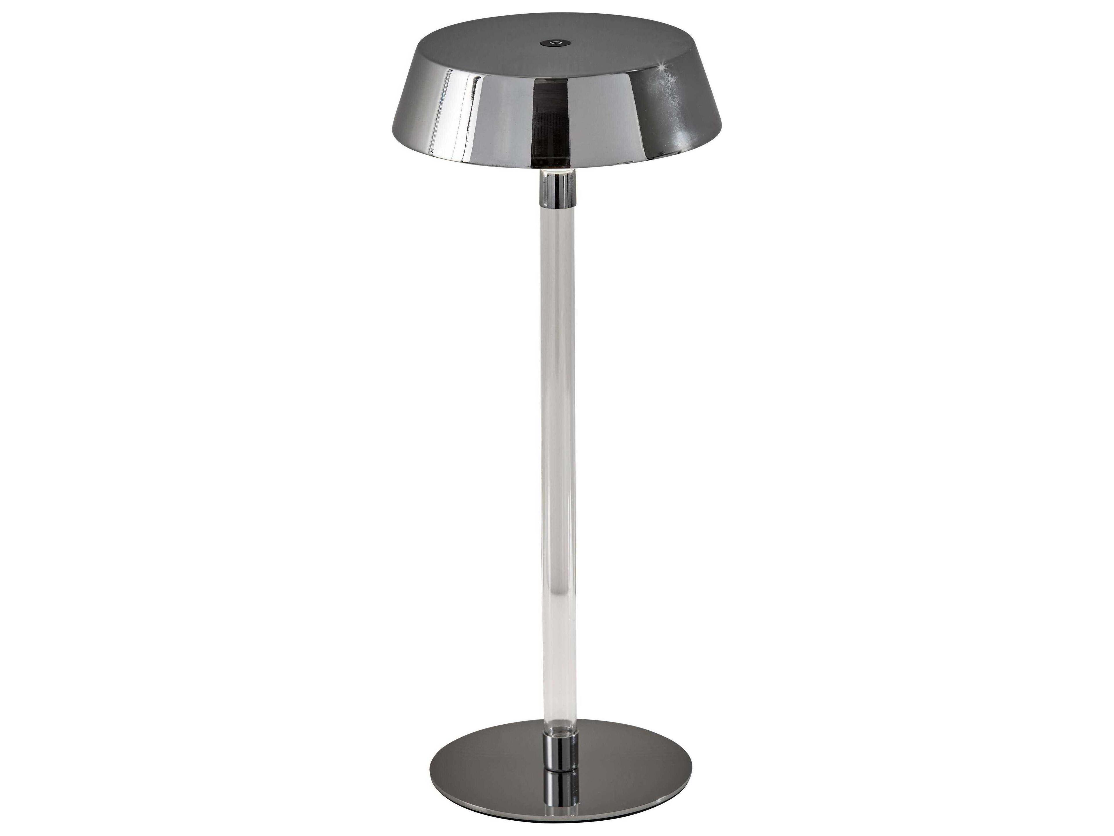 Adesso Orla Shiny Chrome Clear Acrylic Metal Table Lamp