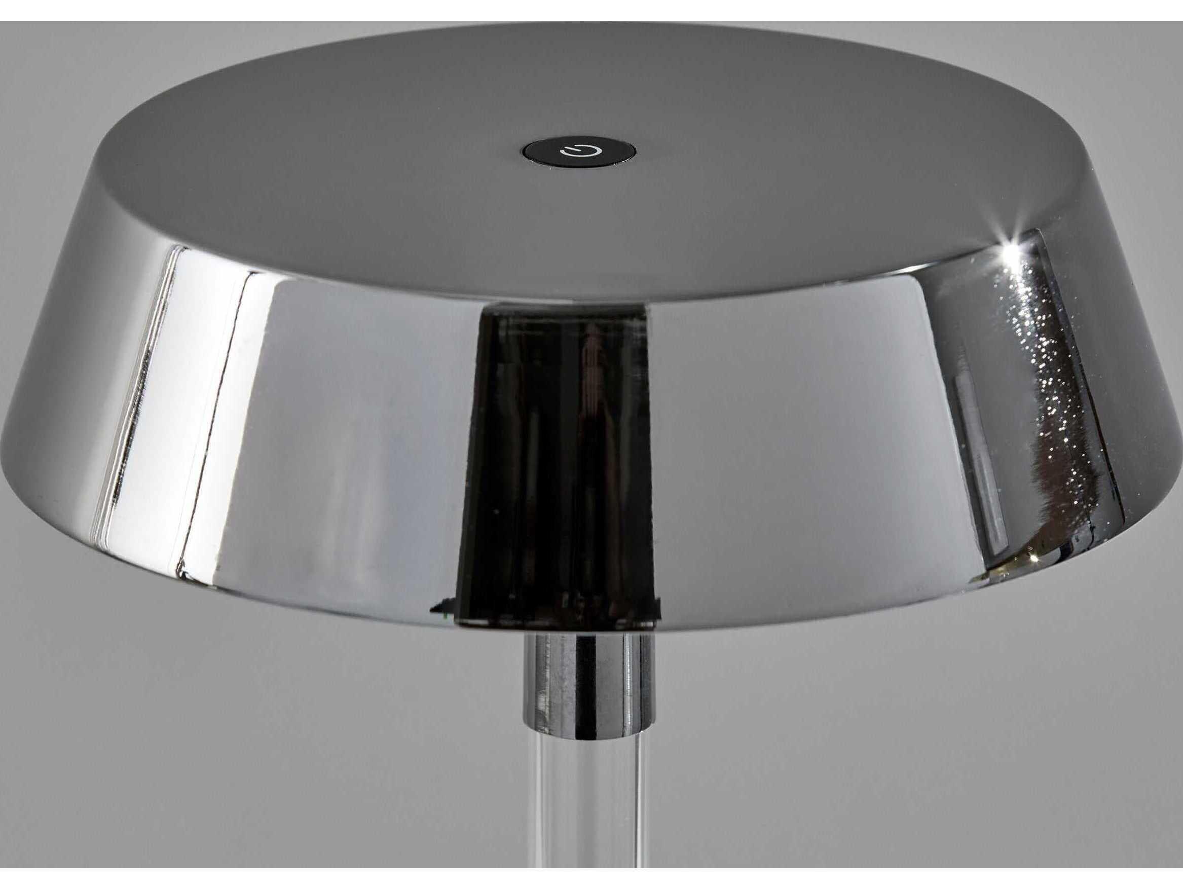 Adesso Orla Shiny Chrome Clear Acrylic Metal Table Lamp