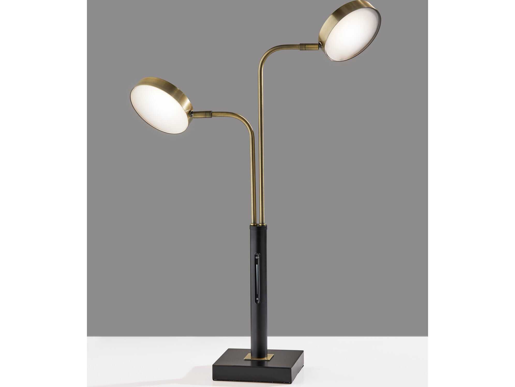 Adesso Rowan Black Antique Brass Metal Desk Lamp