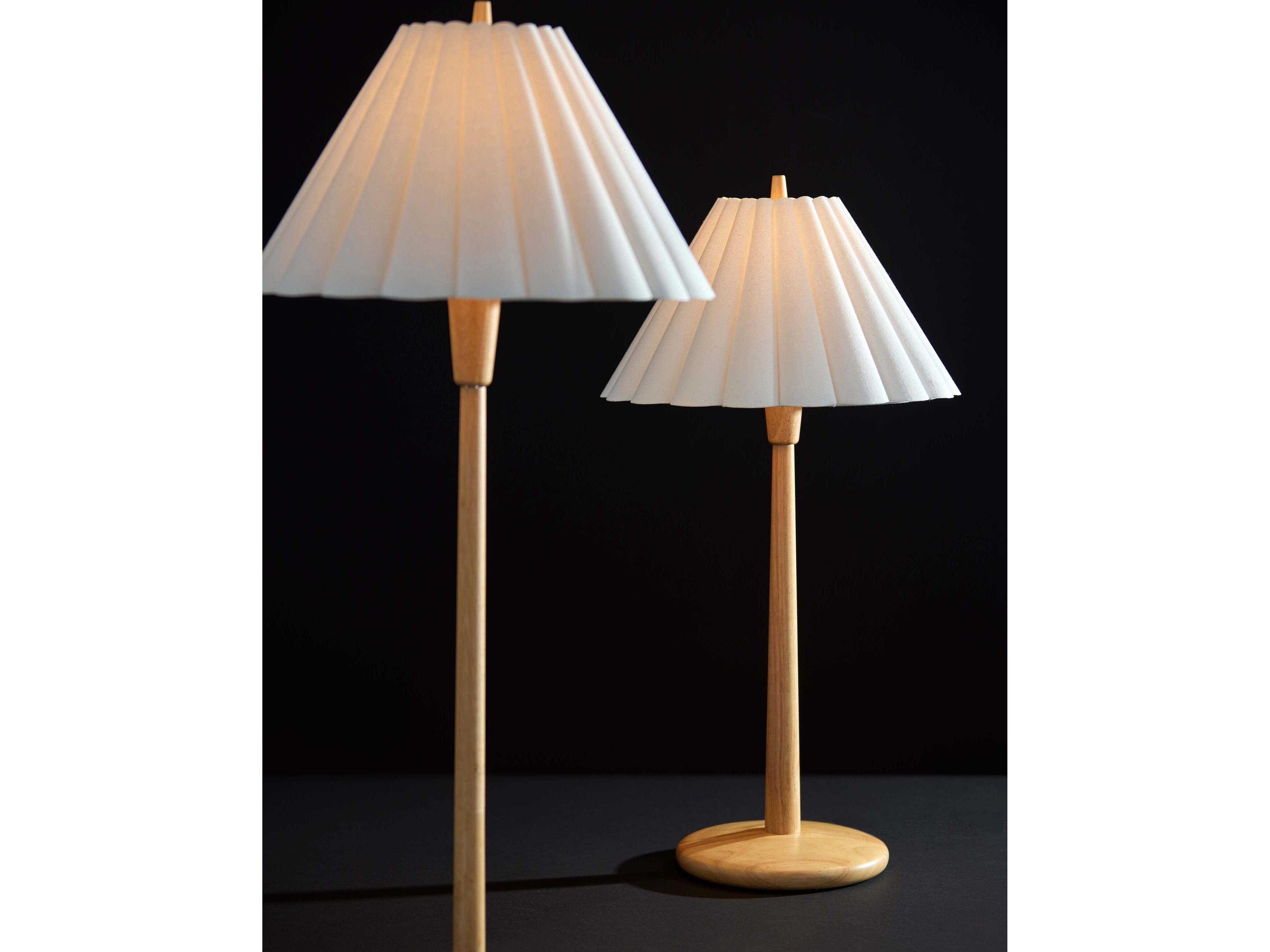 Adesso Scallop Natural Textured White Scalloped Fabric Brown Buffet Lamp